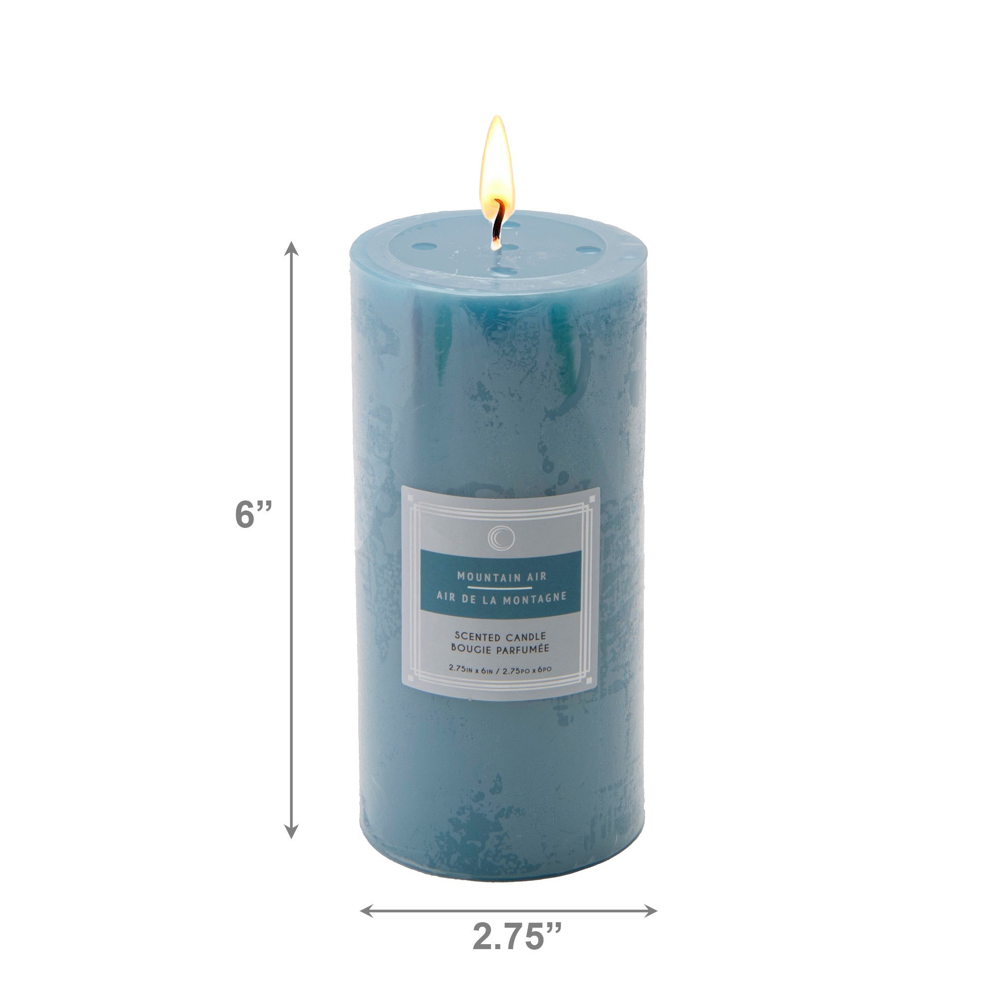 Mountain Air 2.75"x6" Scented Pillars, Set of 6, Home Fragrance, Aromatherapy