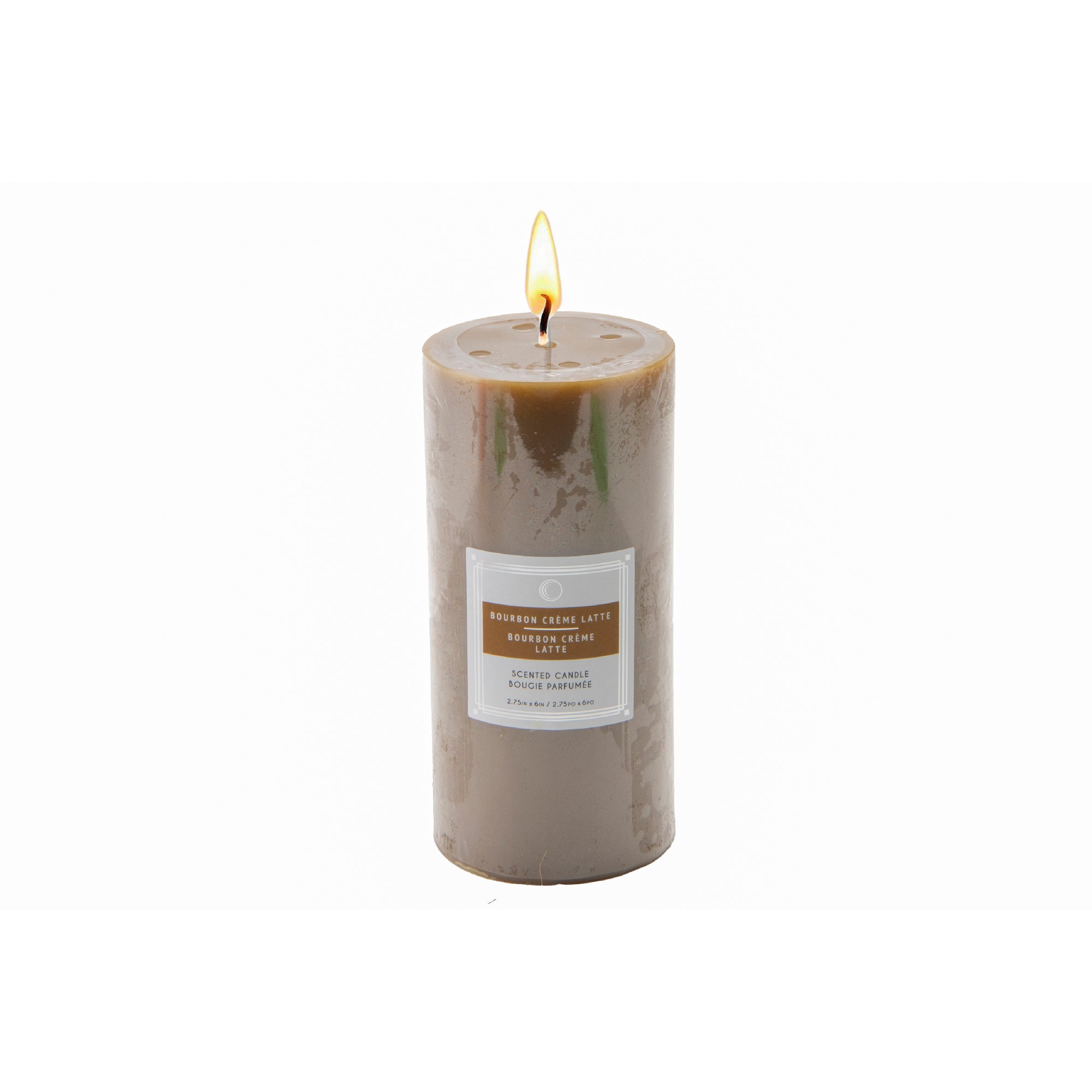 Bourbon Crème Latte 2.75"x6" Scented Pillars, Set of 6, Home Fragrance, Aromatherapy