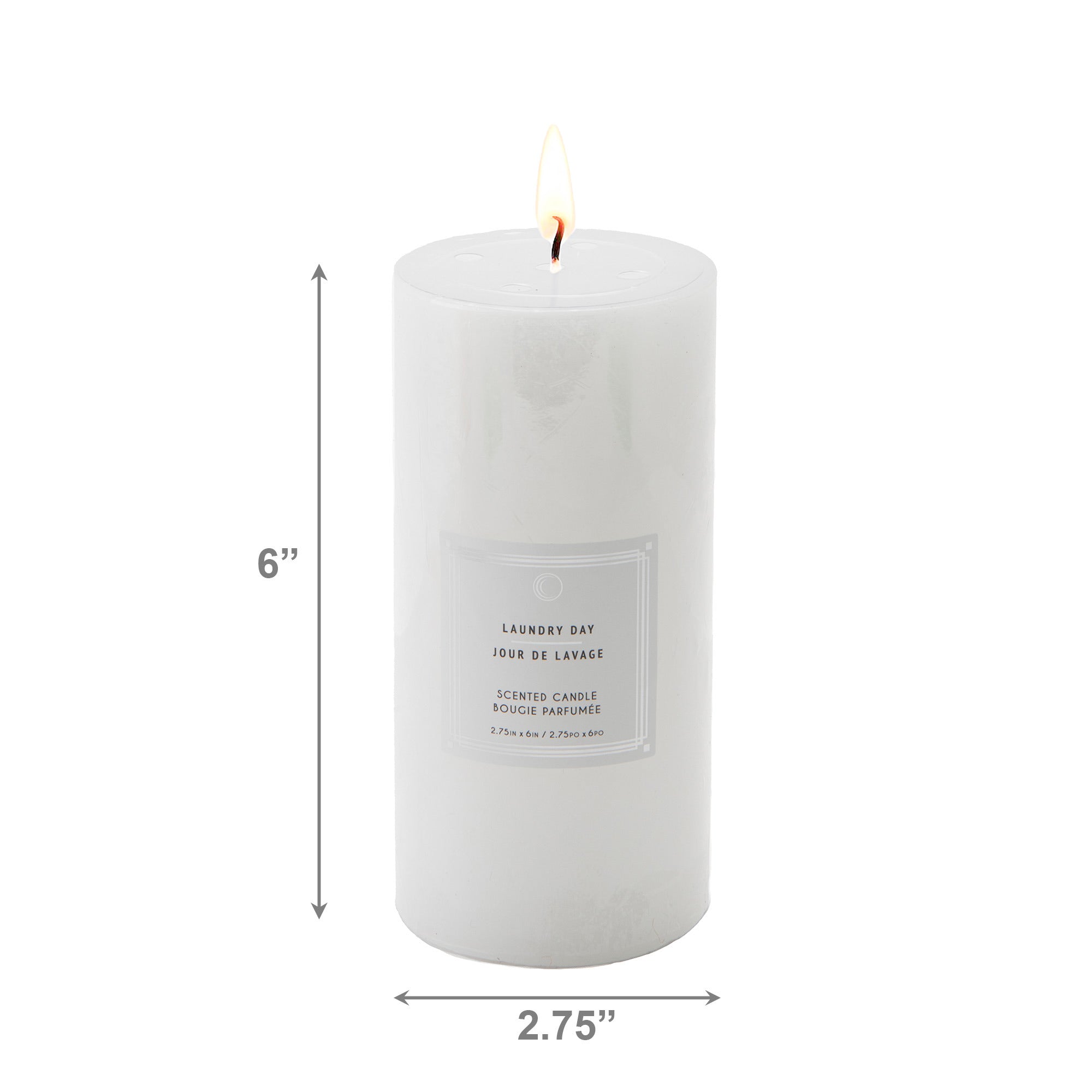 Laundry Day 2.75"x6" Scented Pillars, Set of 6, Home Fragrance, Aromatherapy