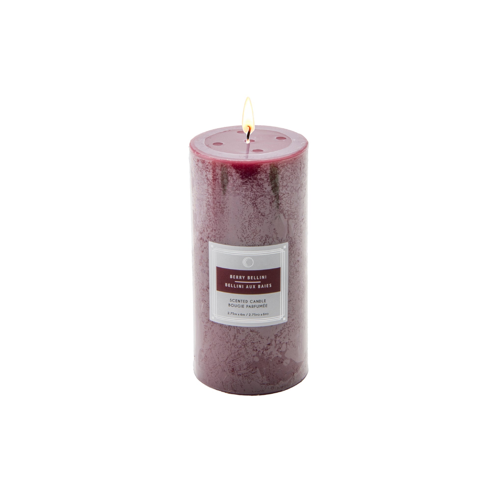 Berry Bellini 2.75"x6" Scented Pillars, Set of 6, Home Fragrance, Aromatherapy