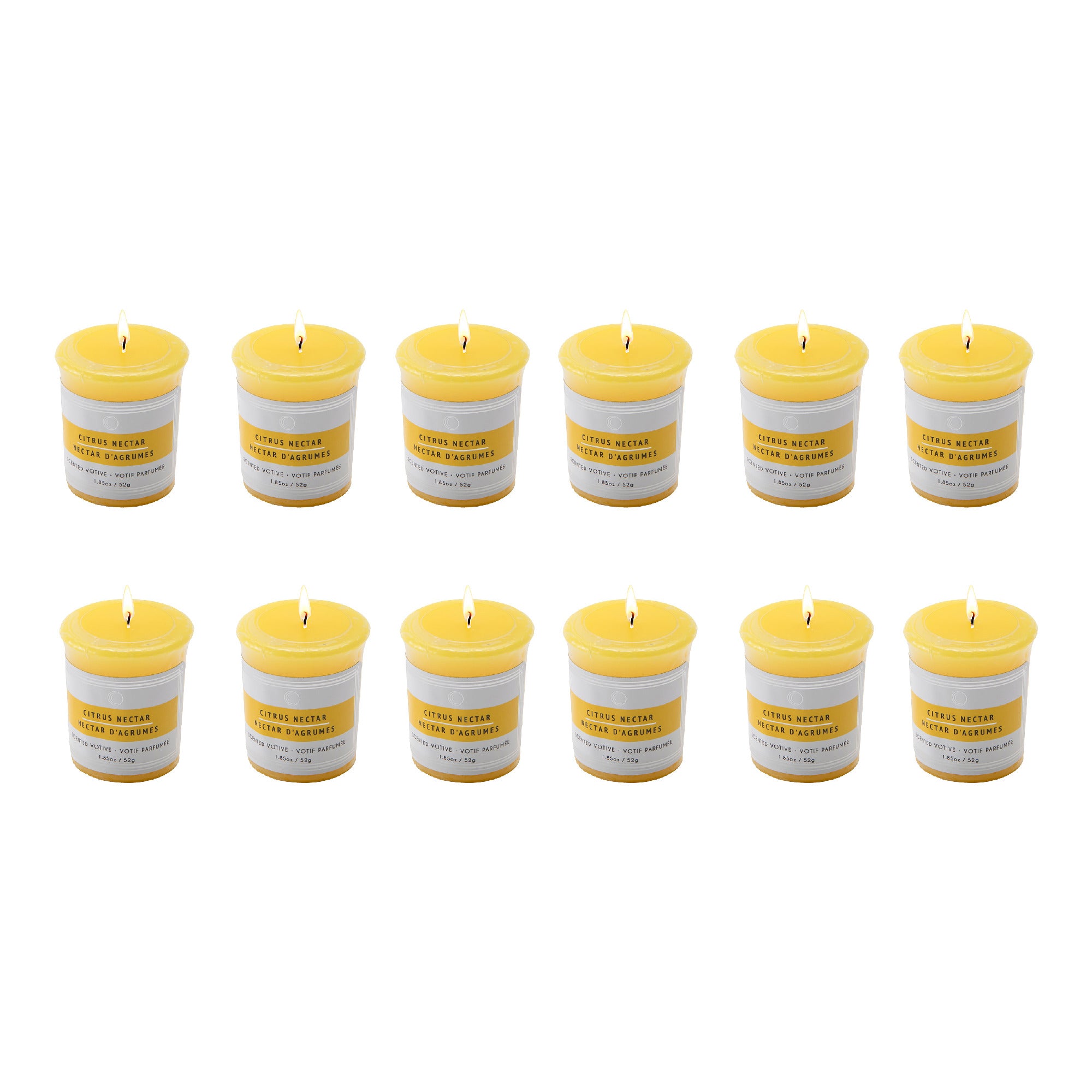 Citrus Nectar Mushroom Votive Candles, Set of 12, Home Fragrance, Aromatherapy