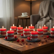 Raspberry Passion Mushroom Votive Candles, Set of 12, Home Fragrance, Aromatherapy