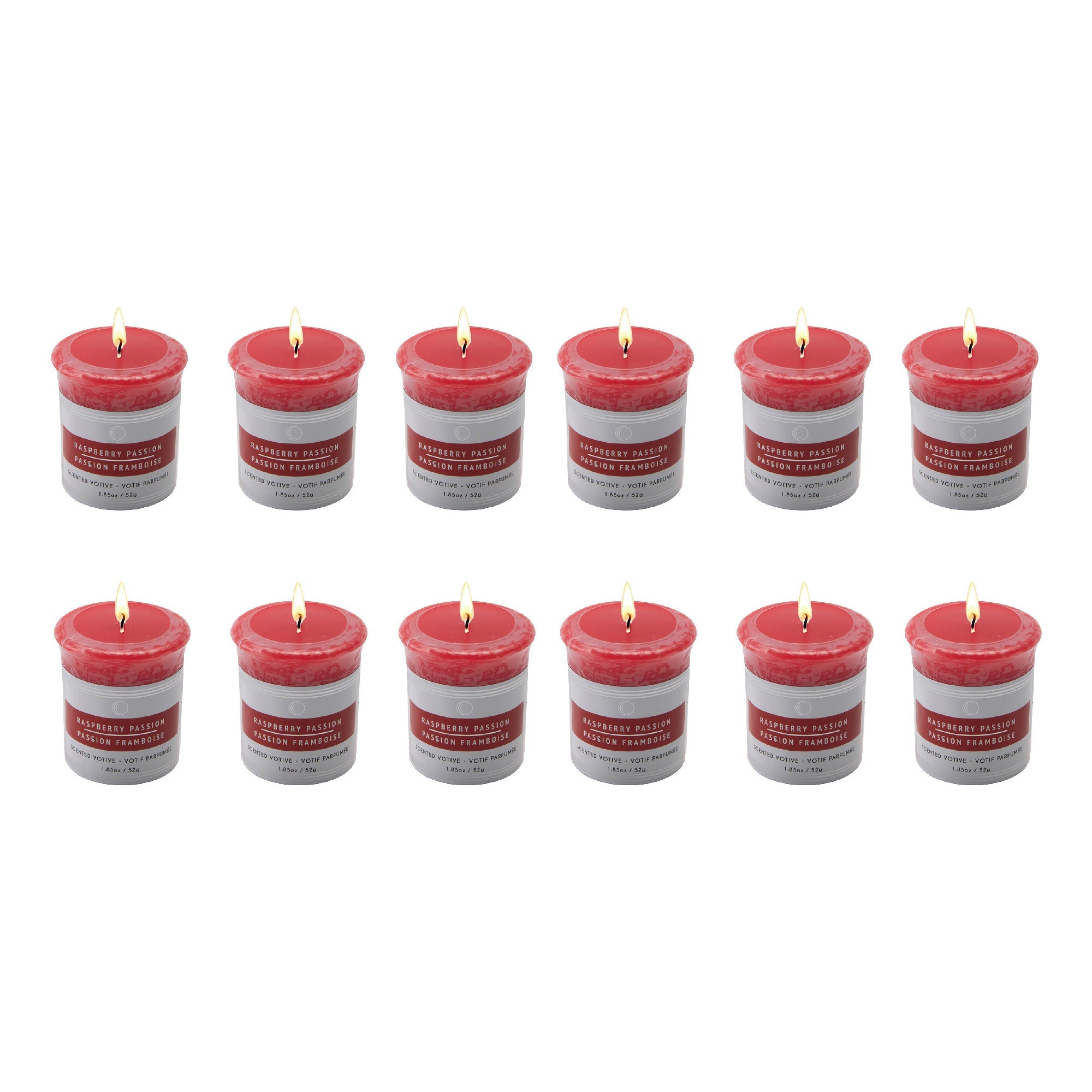 Raspberry Passion Mushroom Votive Candles, Set of 12, Home Fragrance, Aromatherapy