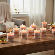 Bali Guava & Peach Mushroom Votive Candles, Set of 12, Home Fragrance, Aromatherapy