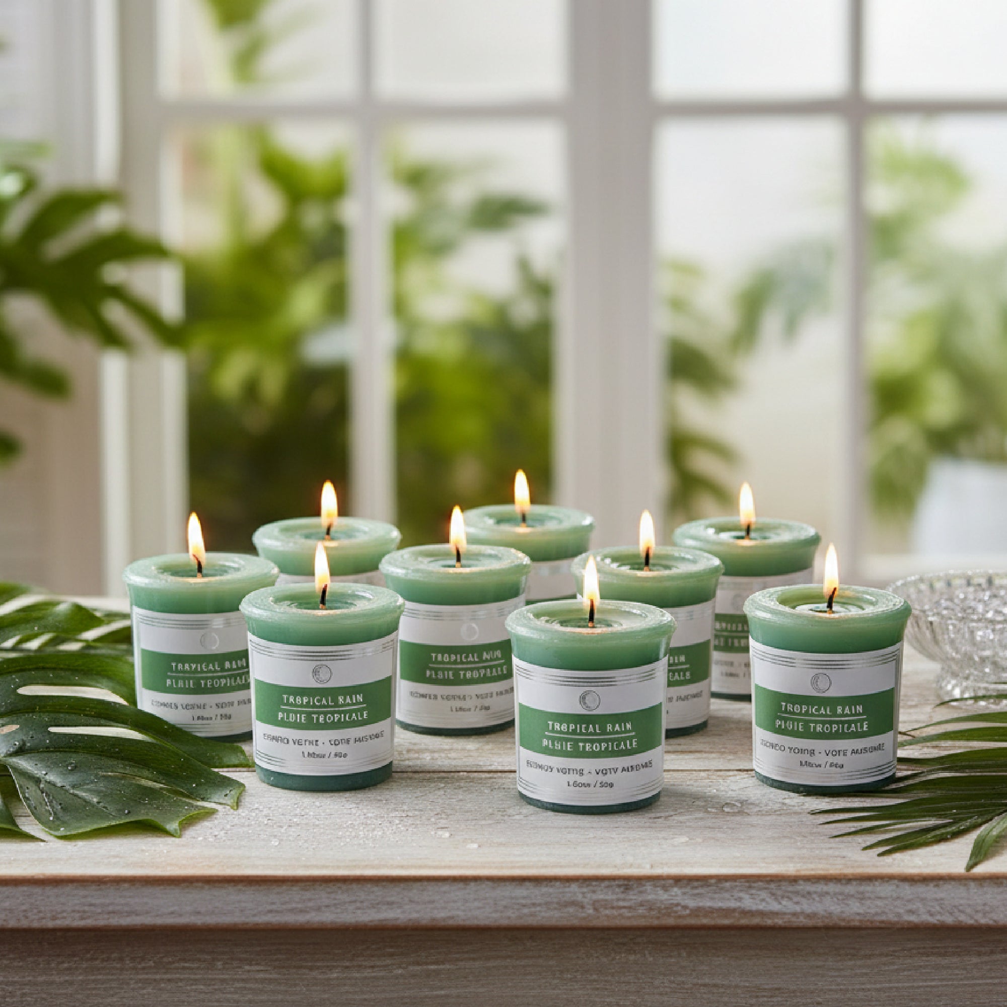 Tropical Rain Mushroom Votive Candles, Set of 12, Home Fragrance, Aromatherapy
