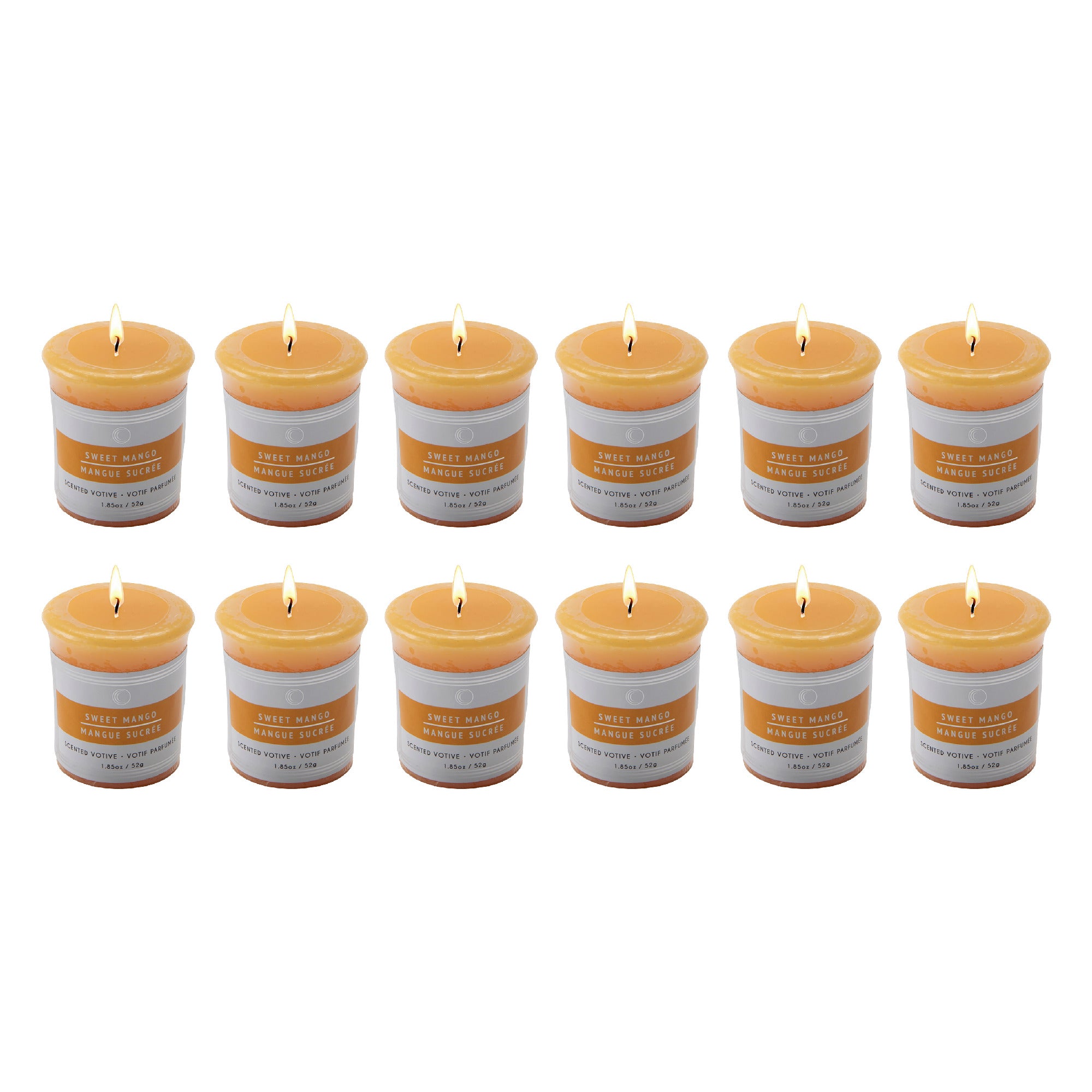 Sweet Mango Mushroom Votive Candles, Set of 12, Home Fragrance, Aromatherapy
