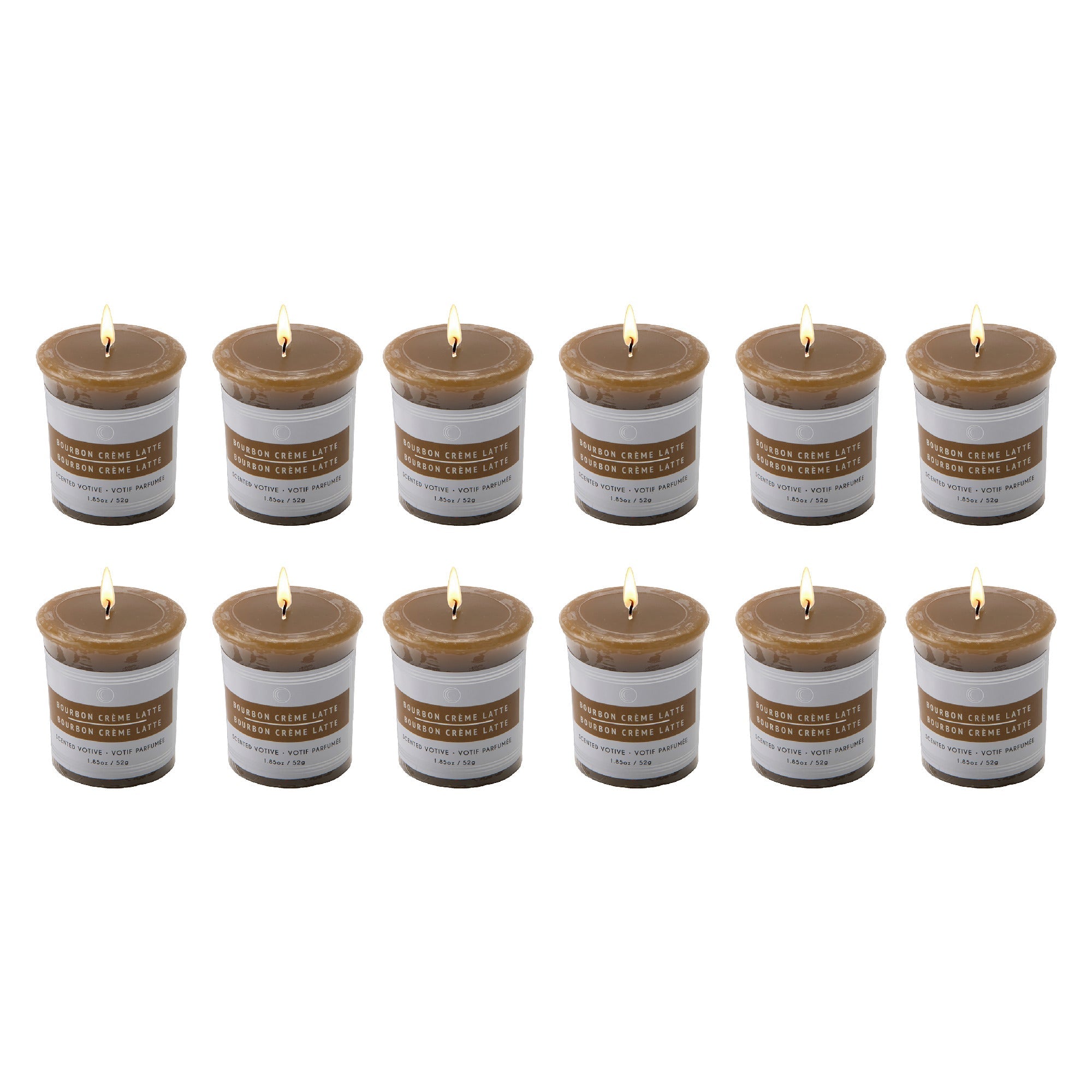 Bourbon Crème Latte Mushroom Votive Candles, Set of 12, Home Fragrance, Aromatherapy