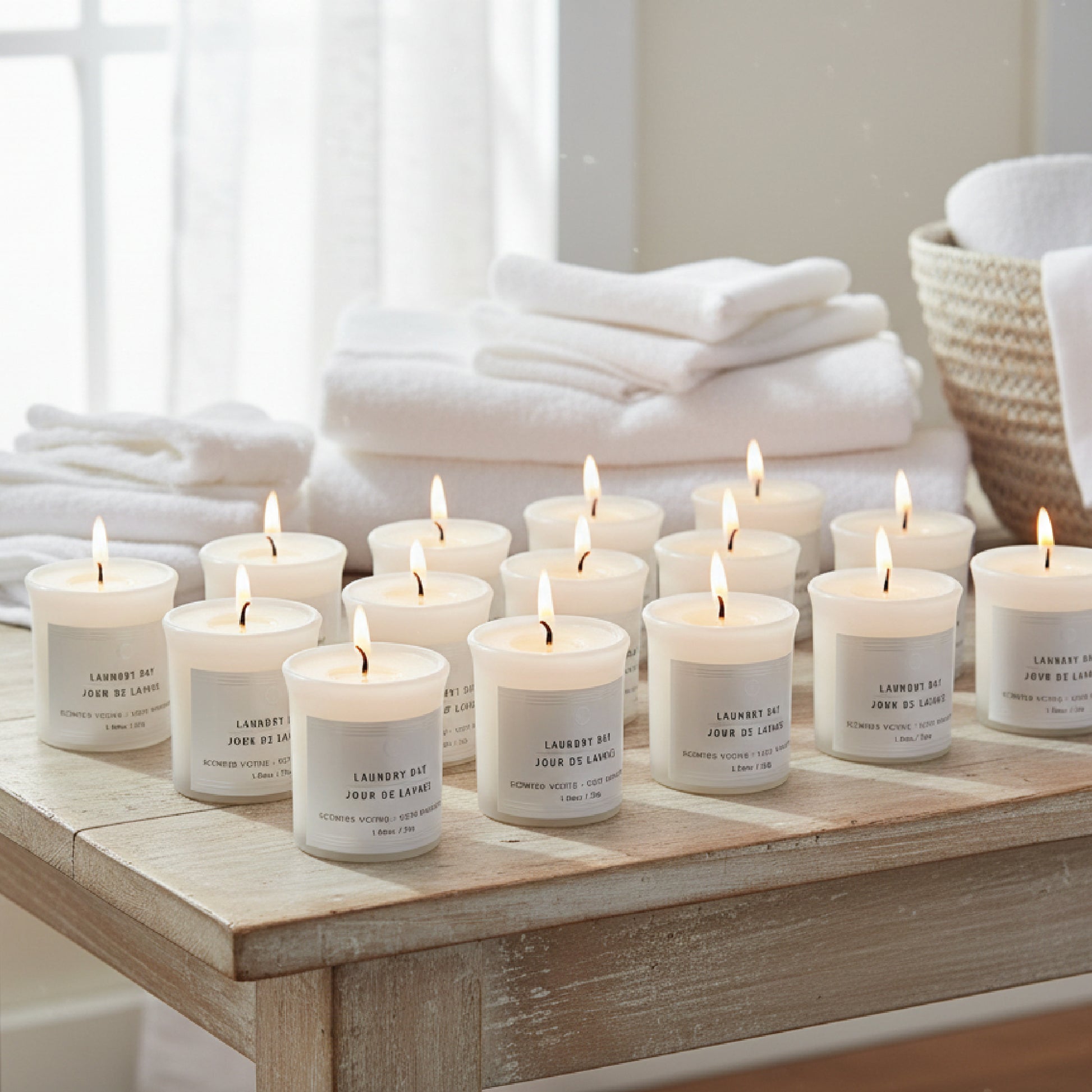 Laundry Day Mushroom Votive Candles, Set of 12, Home Fragrance, Aromatherapy