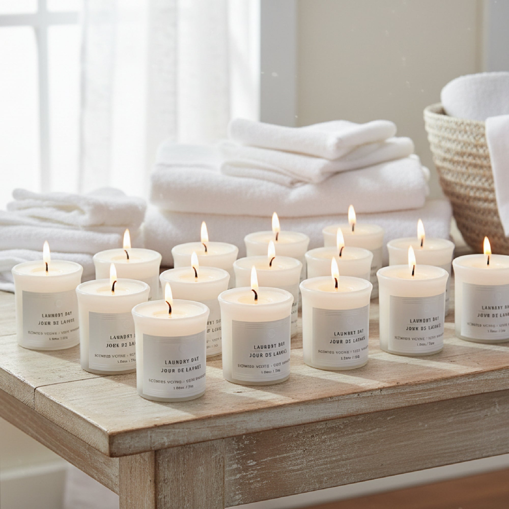 Laundry Day Mushroom Votive Candles, Set of 12, Home Fragrance, Aromatherapy