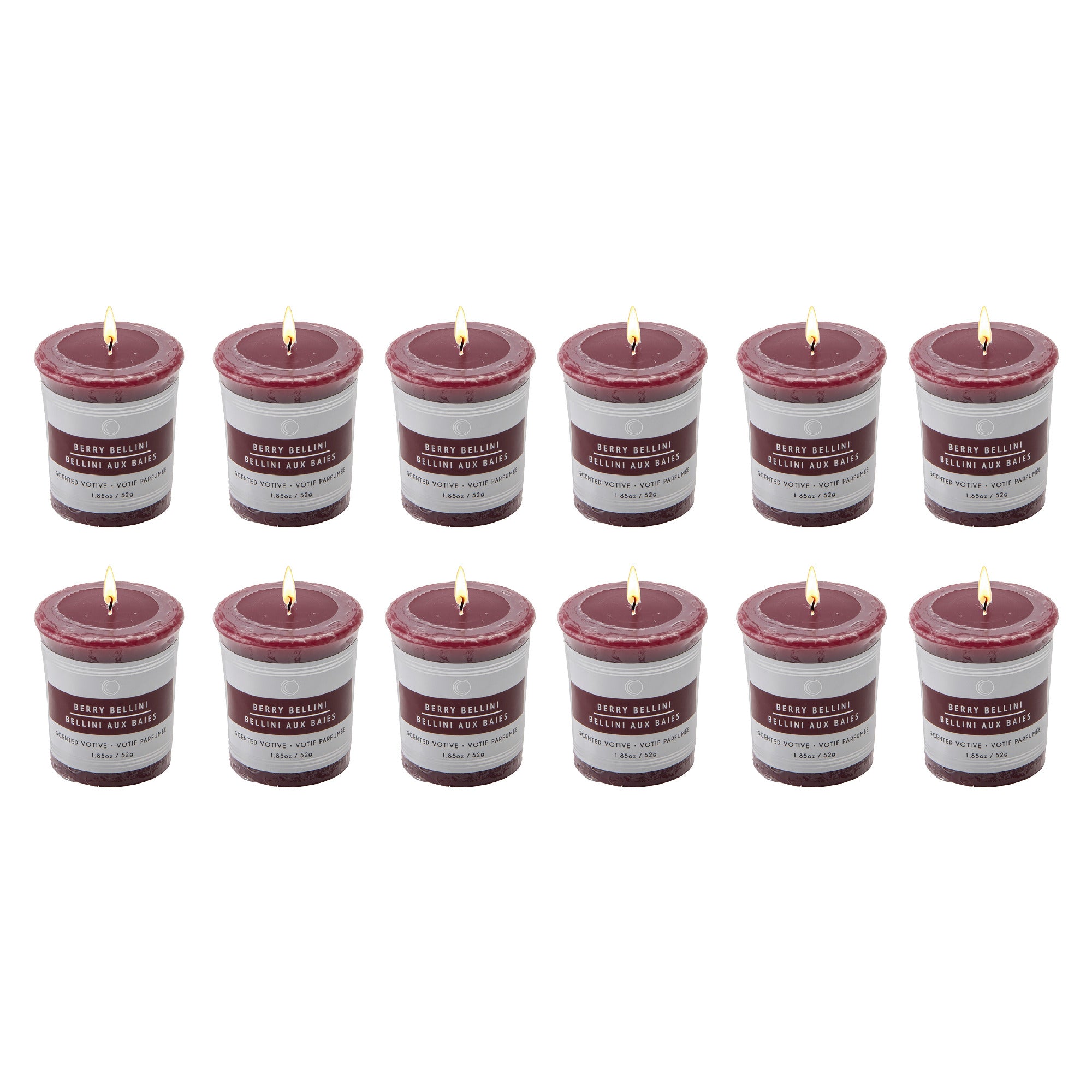 Berry Bellini Mushroom Votive Candles, Set of 12, Home Fragrance, Aromatherapy