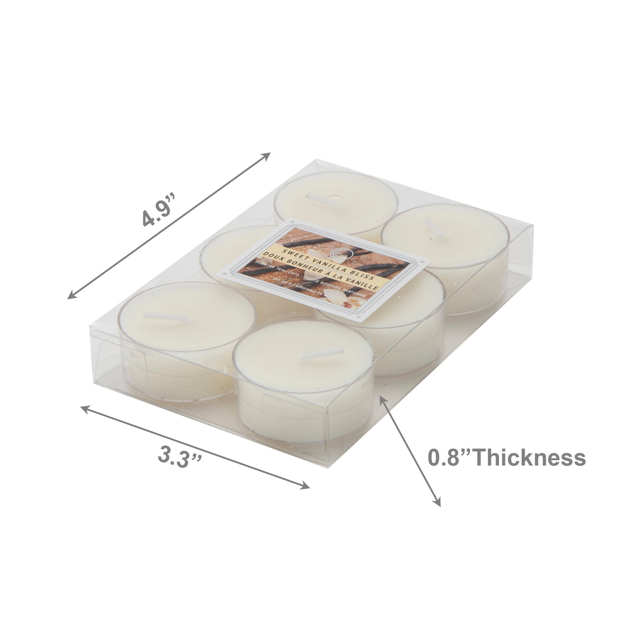 Sweet Vanilla Bliss Scented Tealights, Set of 12, Home Fragrance, Aromatherapy