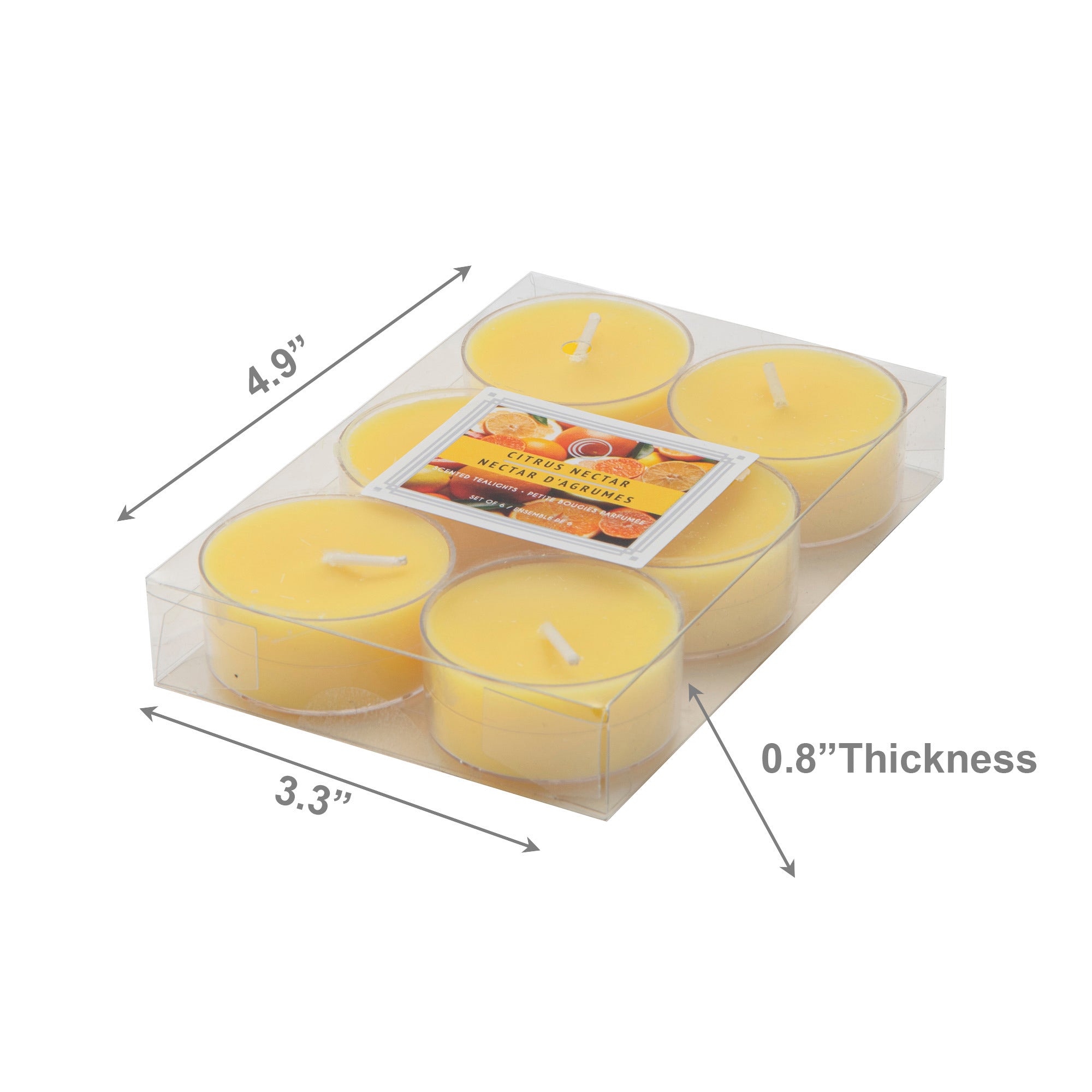 Citrus Nectar Scented Tealights, Set of 12, Home Fragrance, Aromatherapy
