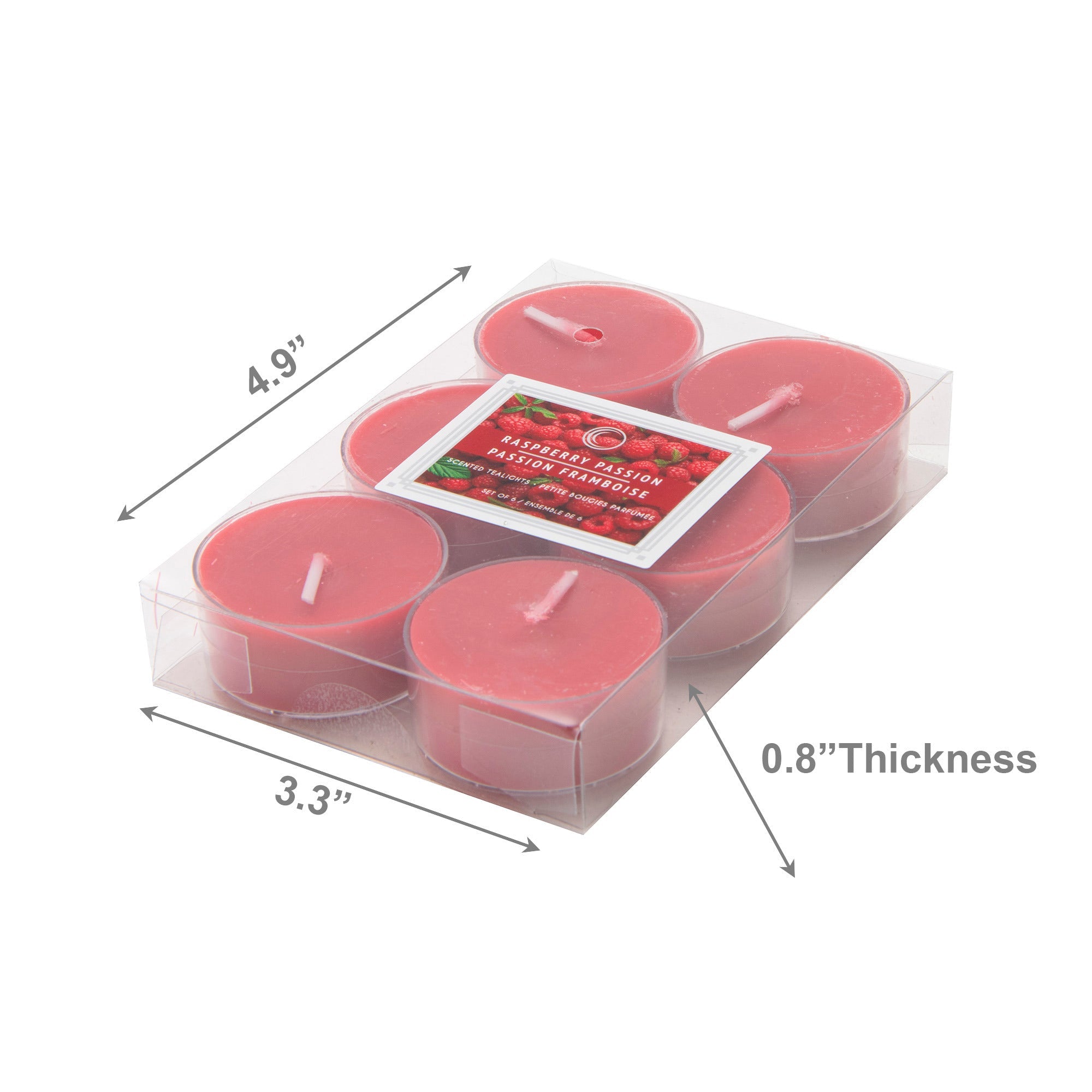 Raspberry Passion Scented Tealights, Set of 12, Home Fragrance, Aromatherapy