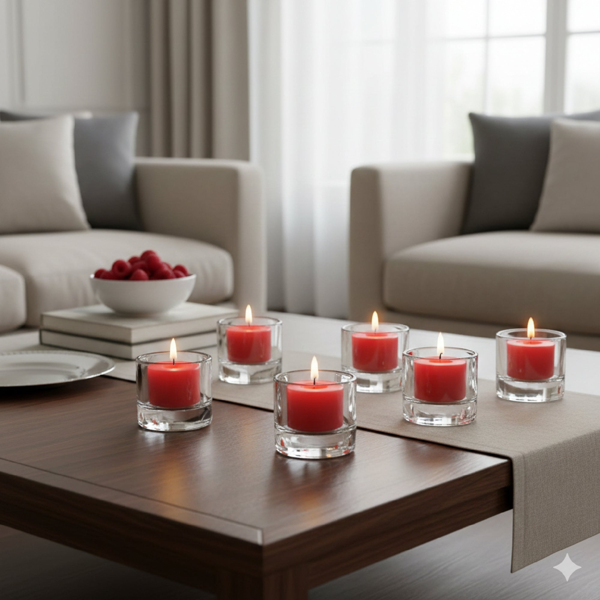 Raspberry Passion Scented Tealights, Set of 12, Home Fragrance, Aromatherapy
