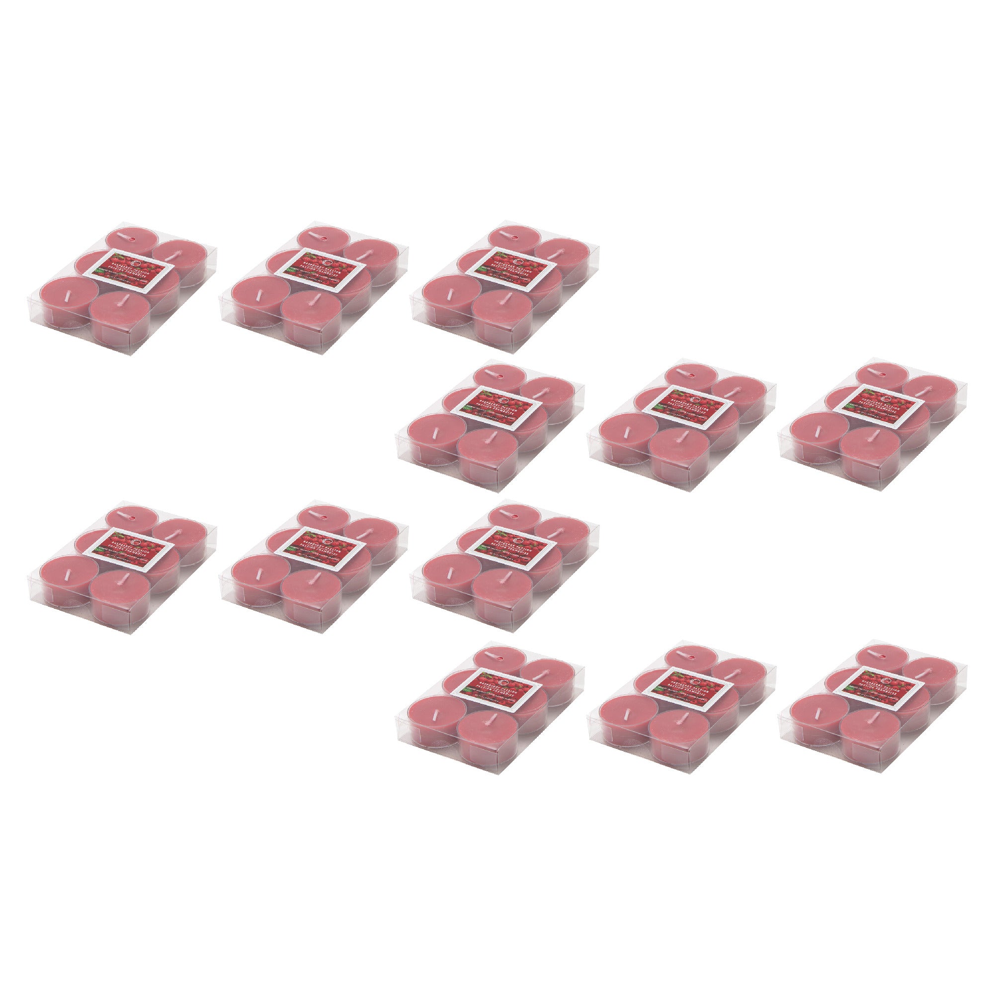 Raspberry Passion Scented Tealights, Set of 12, Home Fragrance, Aromatherapy