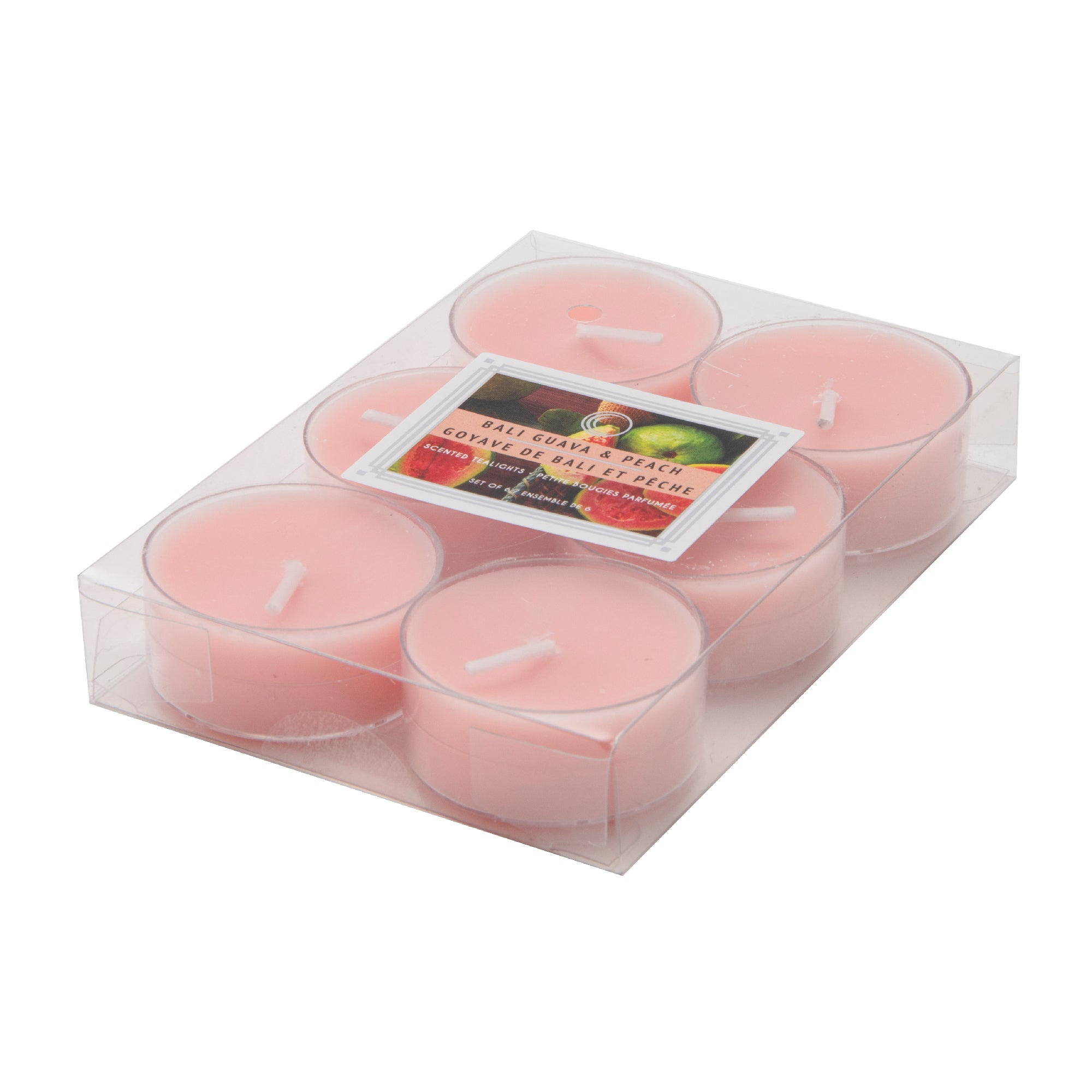 Bali Guava & Peach Scented Tealights, Set of 12, Home Fragrance, Aromatherapy