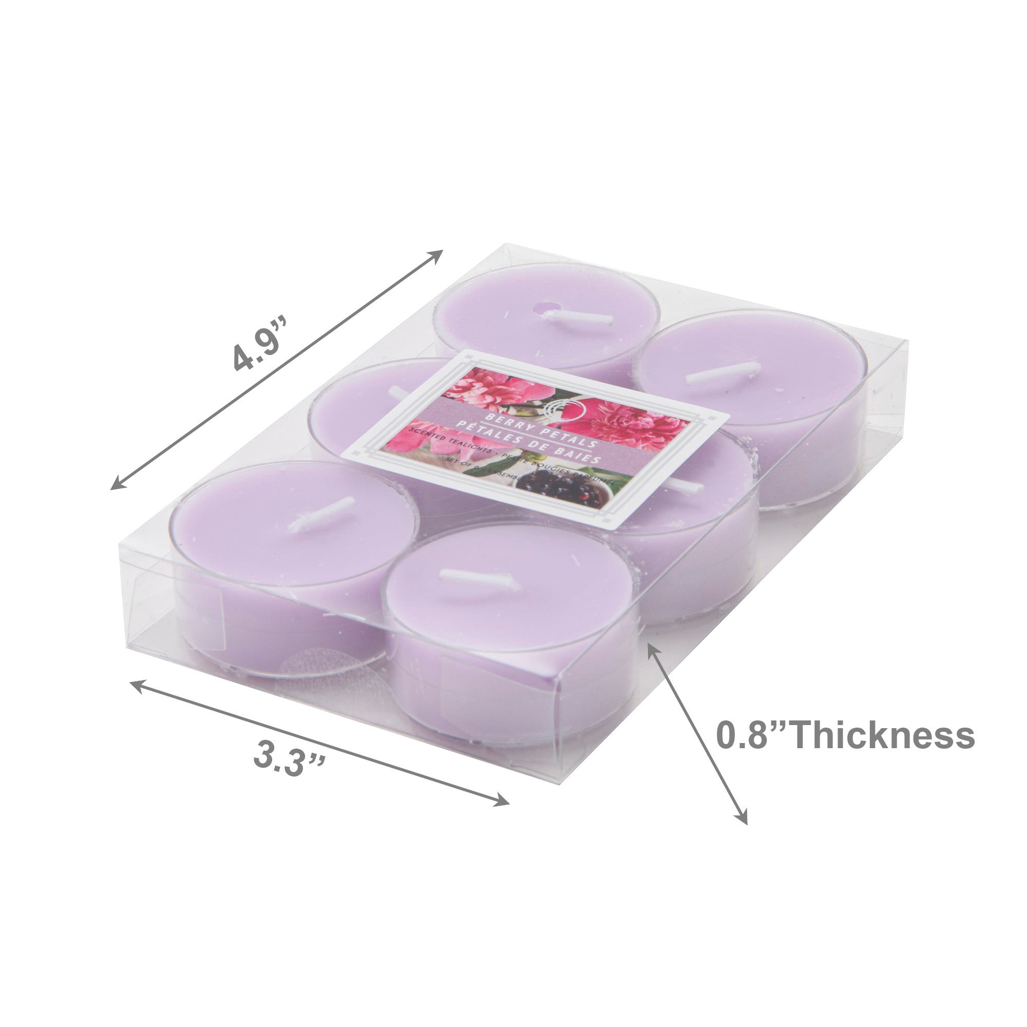 Berry Petals Scented Tealights, Set of 12, Home Fragrance, Aromatherapy