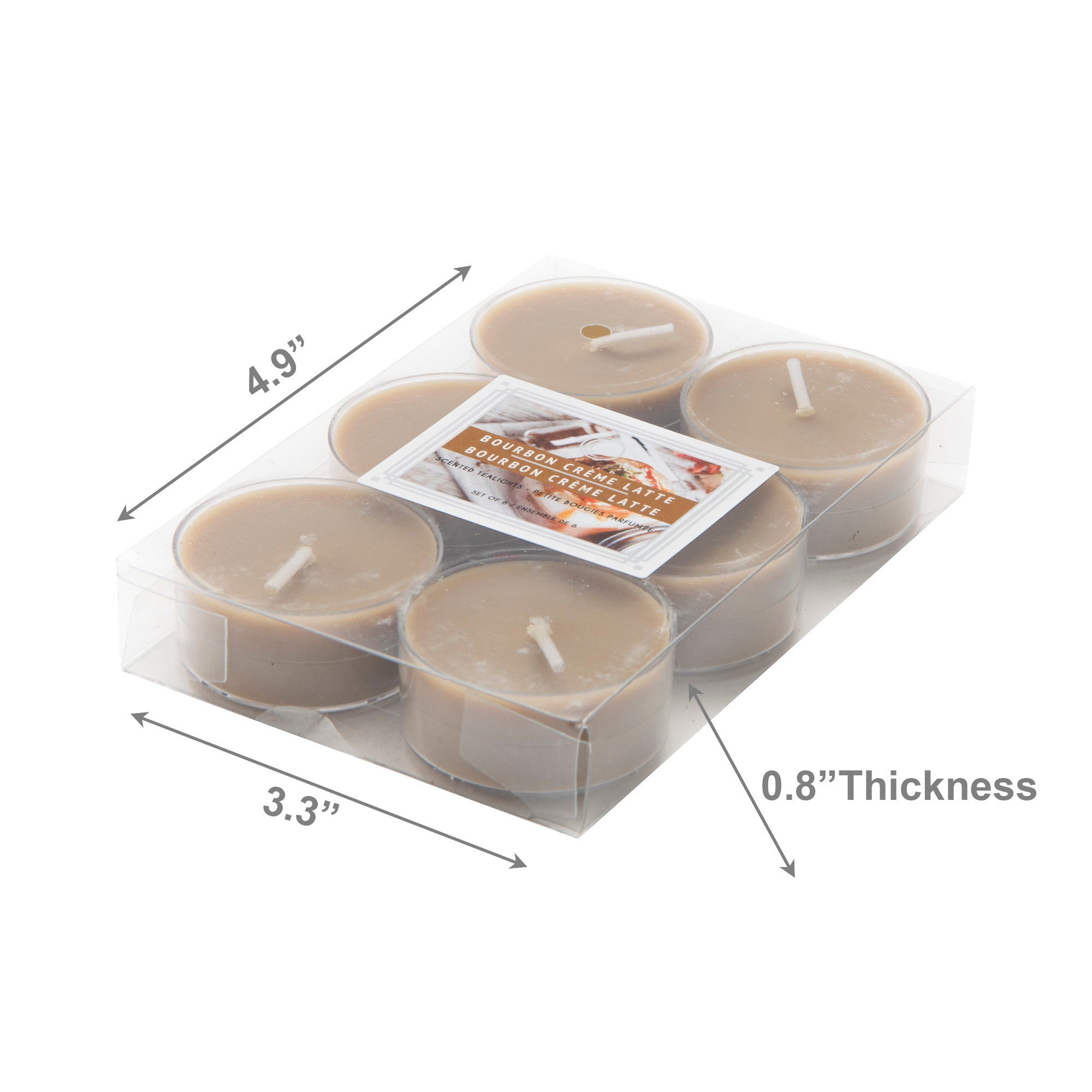 Bourbon Crème Latte Scented Tealights, Set of 12, Home Fragrance, Aromatherapy