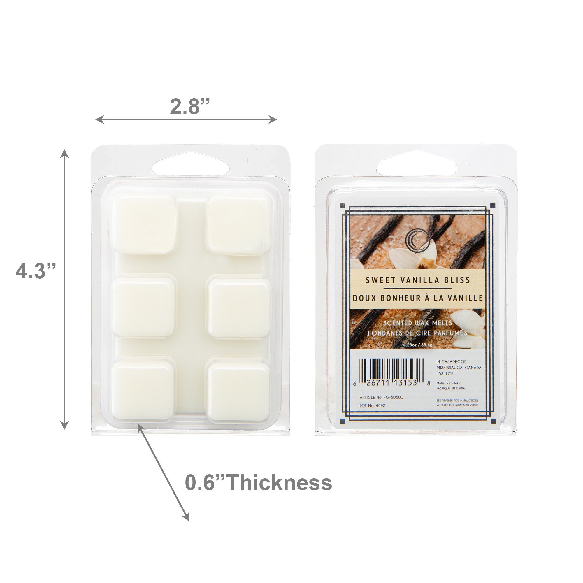 Sweet Vanilla Bliss Scented Wax Melts, Set of 12, Home Fragrance, Aromatherapy