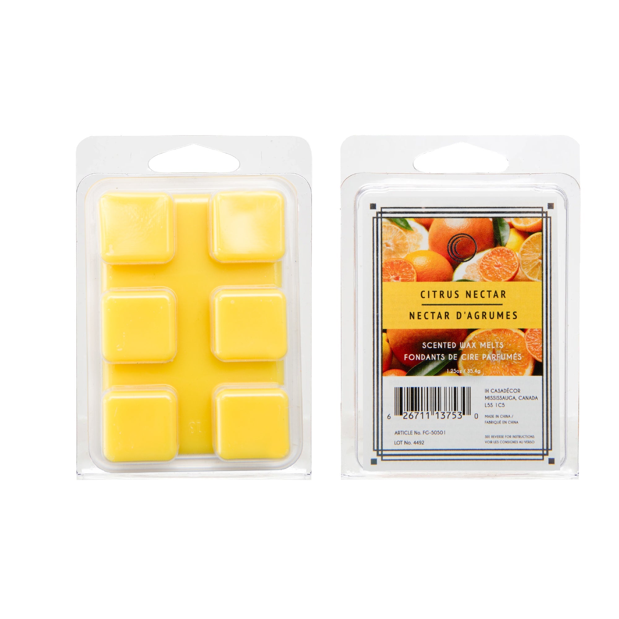 Citrus Nectar Scented Wax Melts, Set of 12, Home Fragrance, Aromatherapy