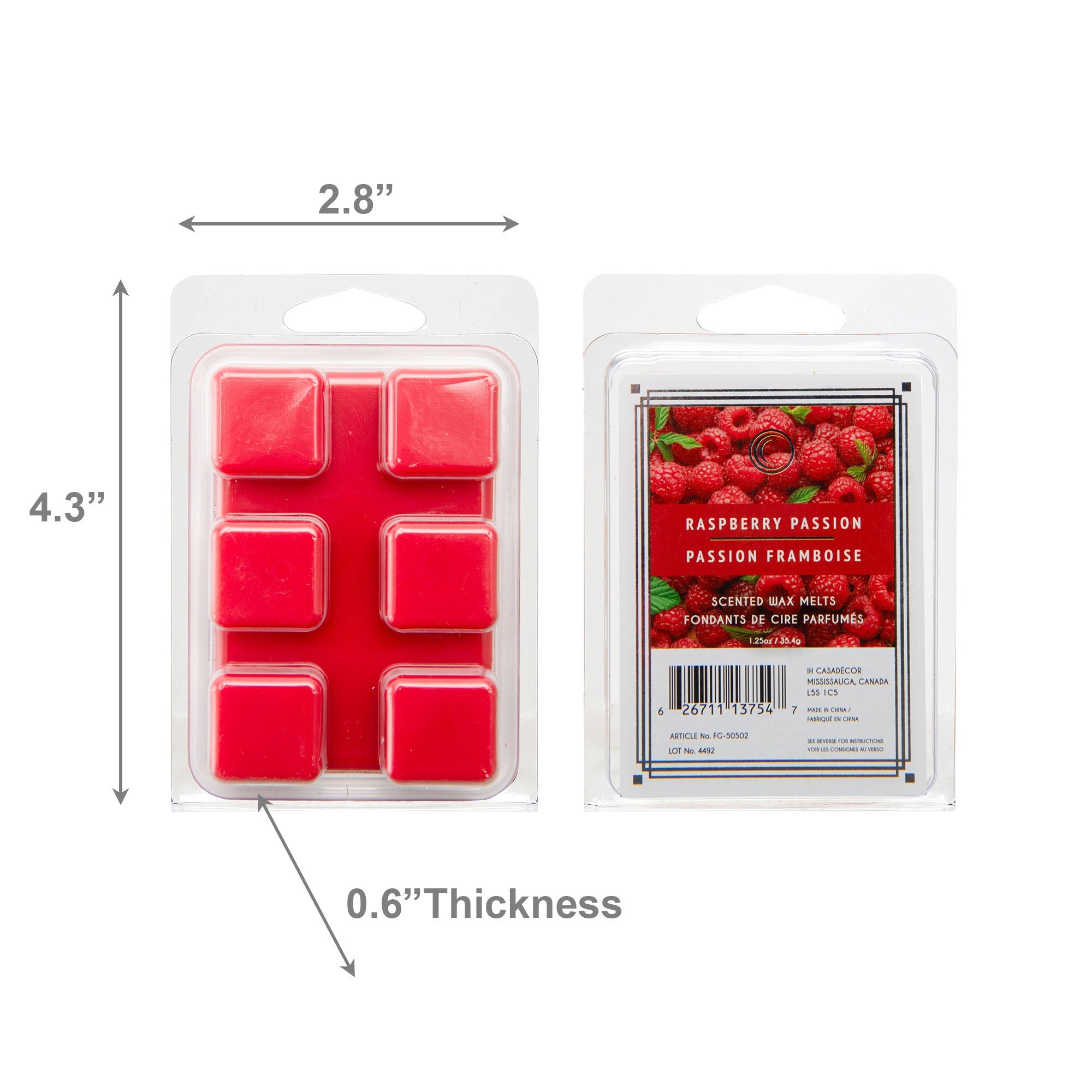 Raspberry Passion Scented Wax Melts, Set of 12, Home Fragrance, Aromatherapy