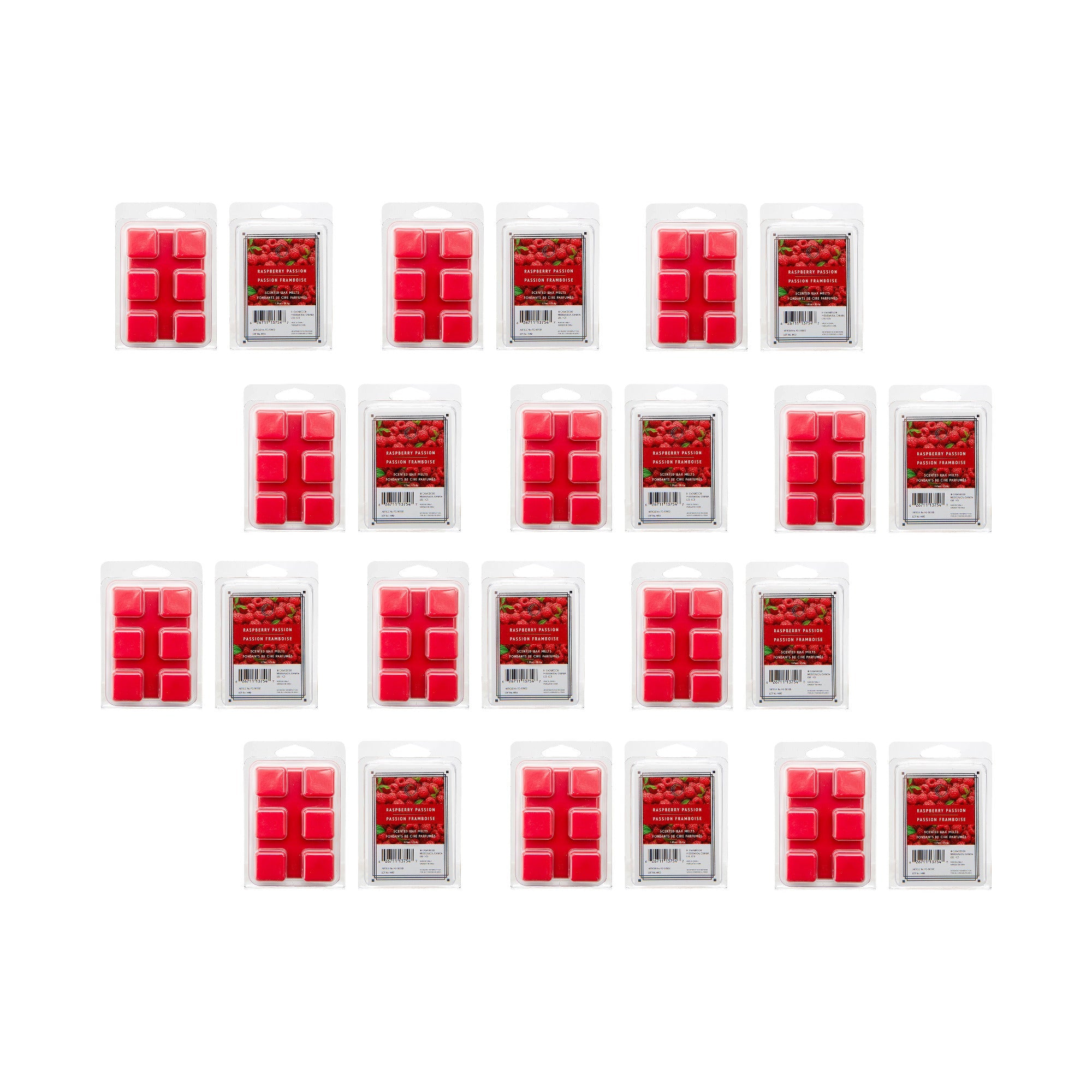 Raspberry Passion Scented Wax Melts, Set of 12, Home Fragrance, Aromatherapy
