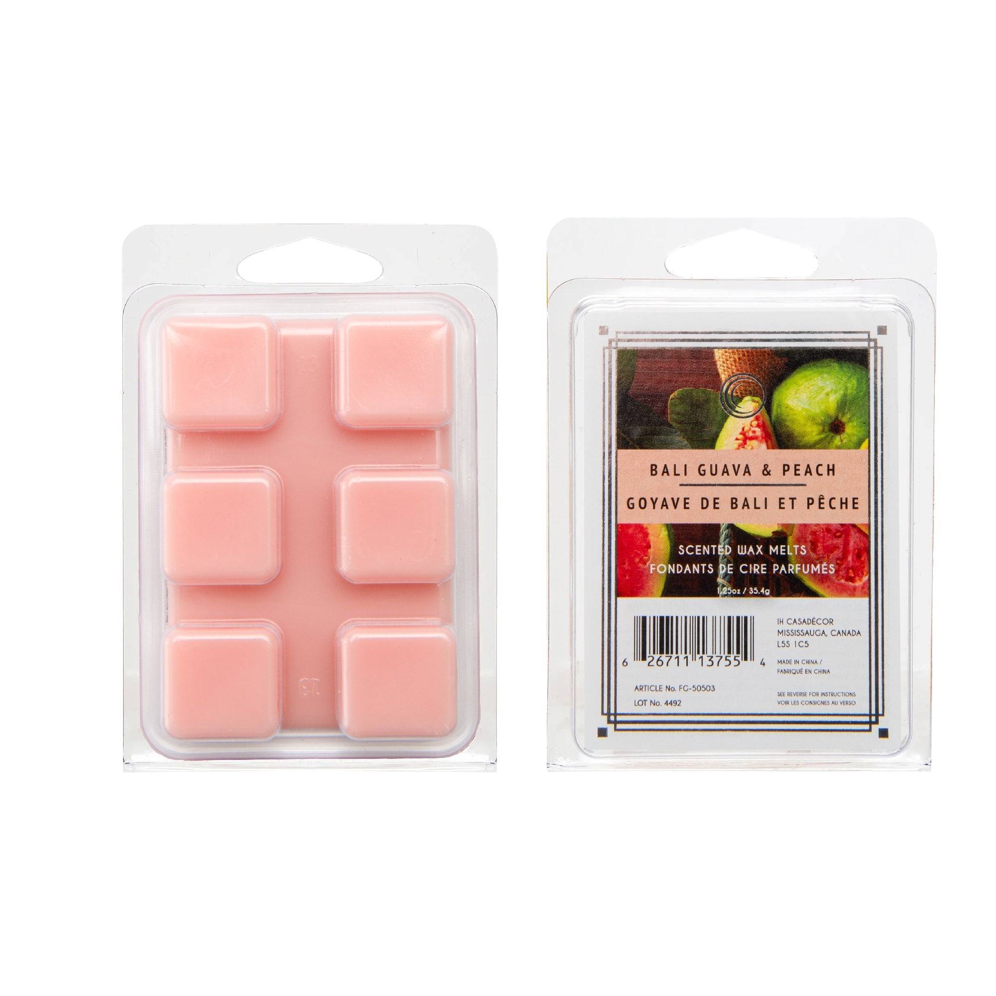 Bali Guava & Peach Scented Wax Melts, Set of 12, Home Fragrance, Aromatherapy