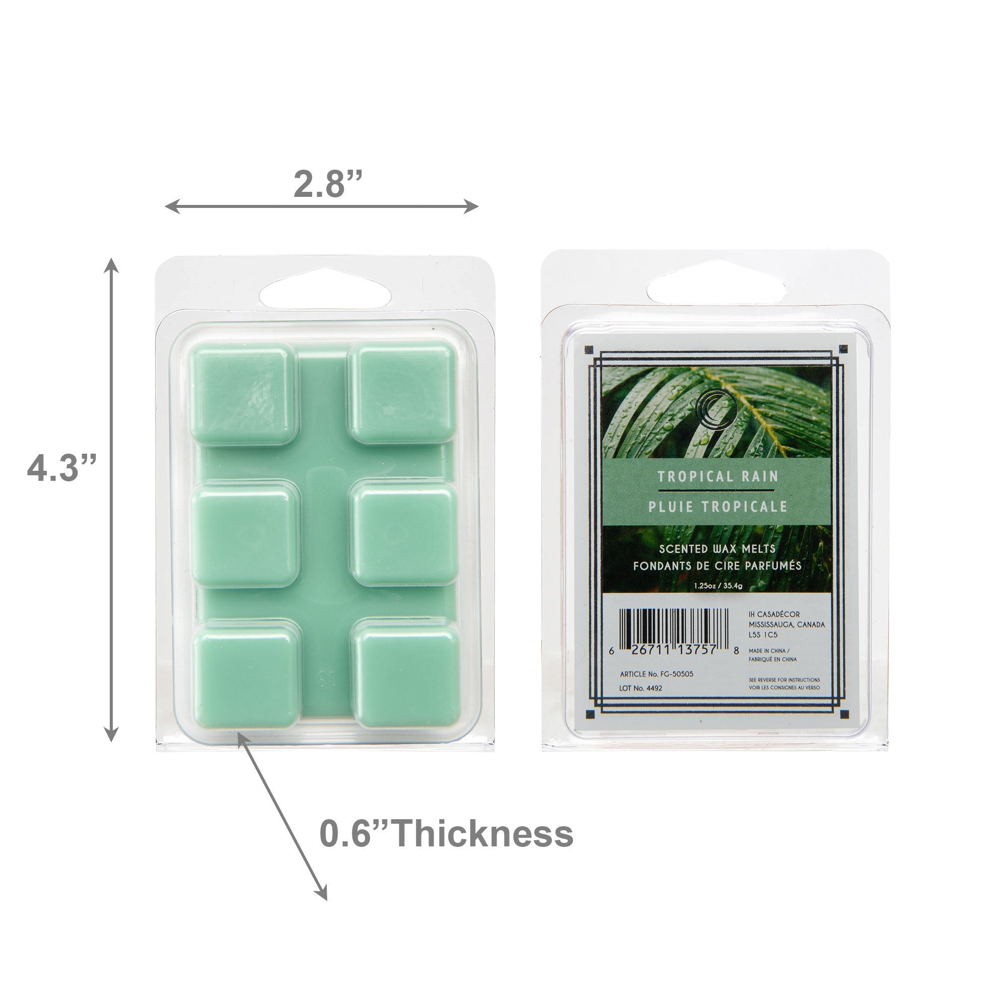 Tropical Rain Scented Wax Melts, Set of 12, Home Fragrance, Aromatherapy