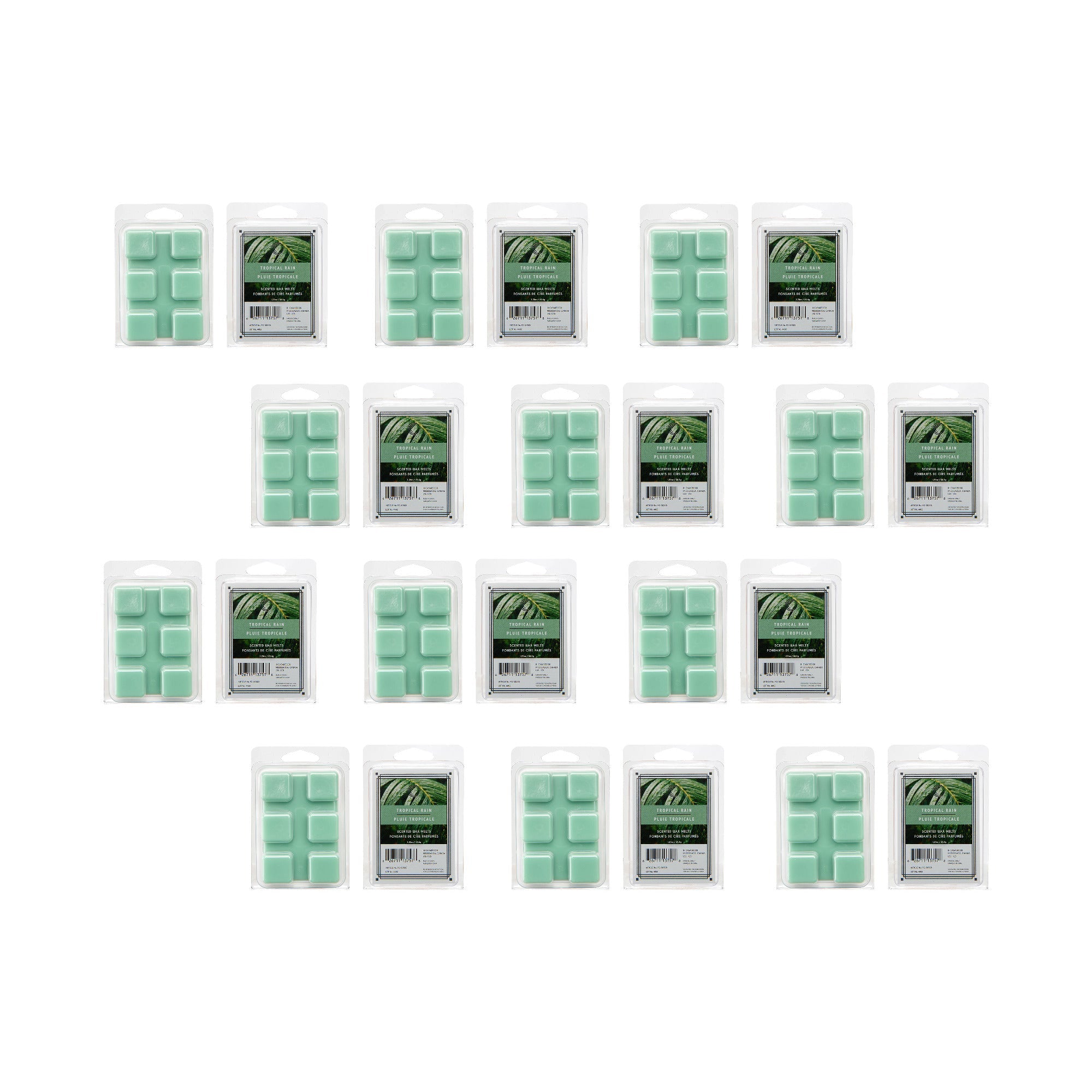 Tropical Rain Scented Wax Melts, Set of 12, Home Fragrance, Aromatherapy