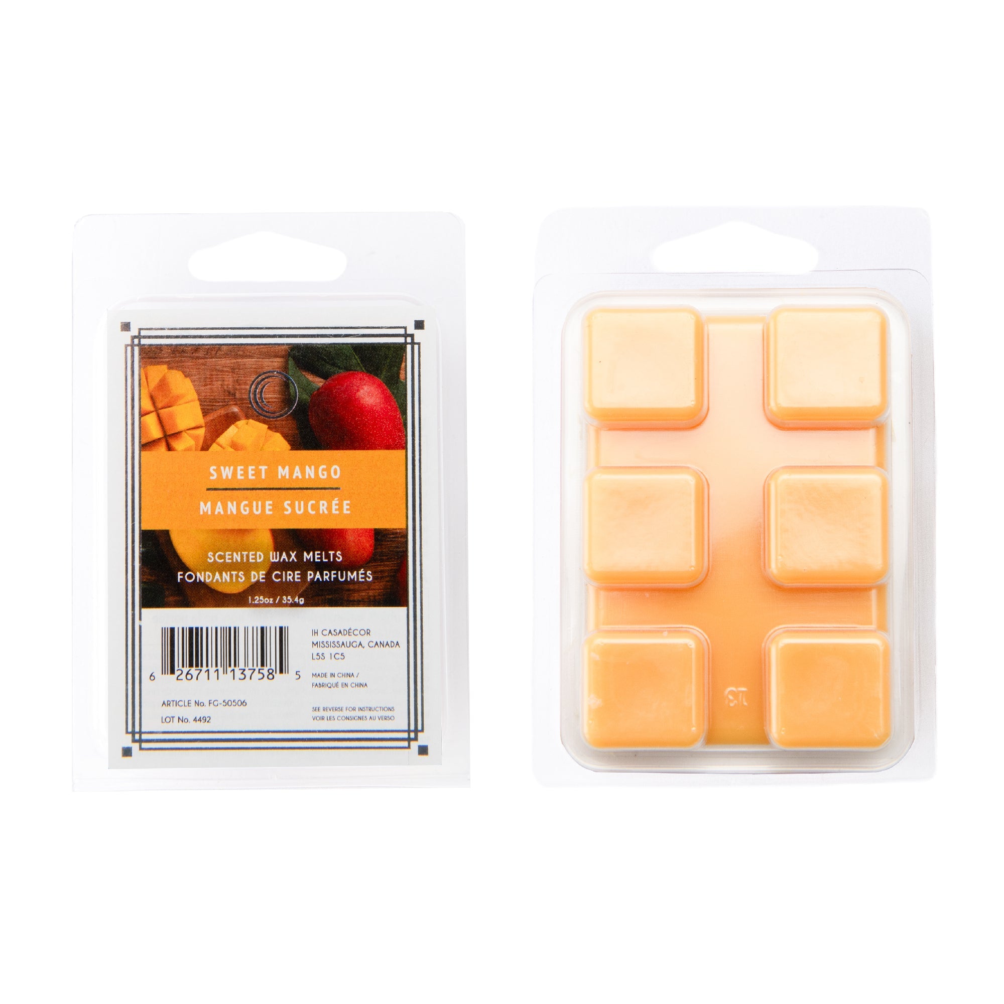 Sweet Mango Scented Wax Melts, Set of 12, Home Fragrance, Aromatherapy