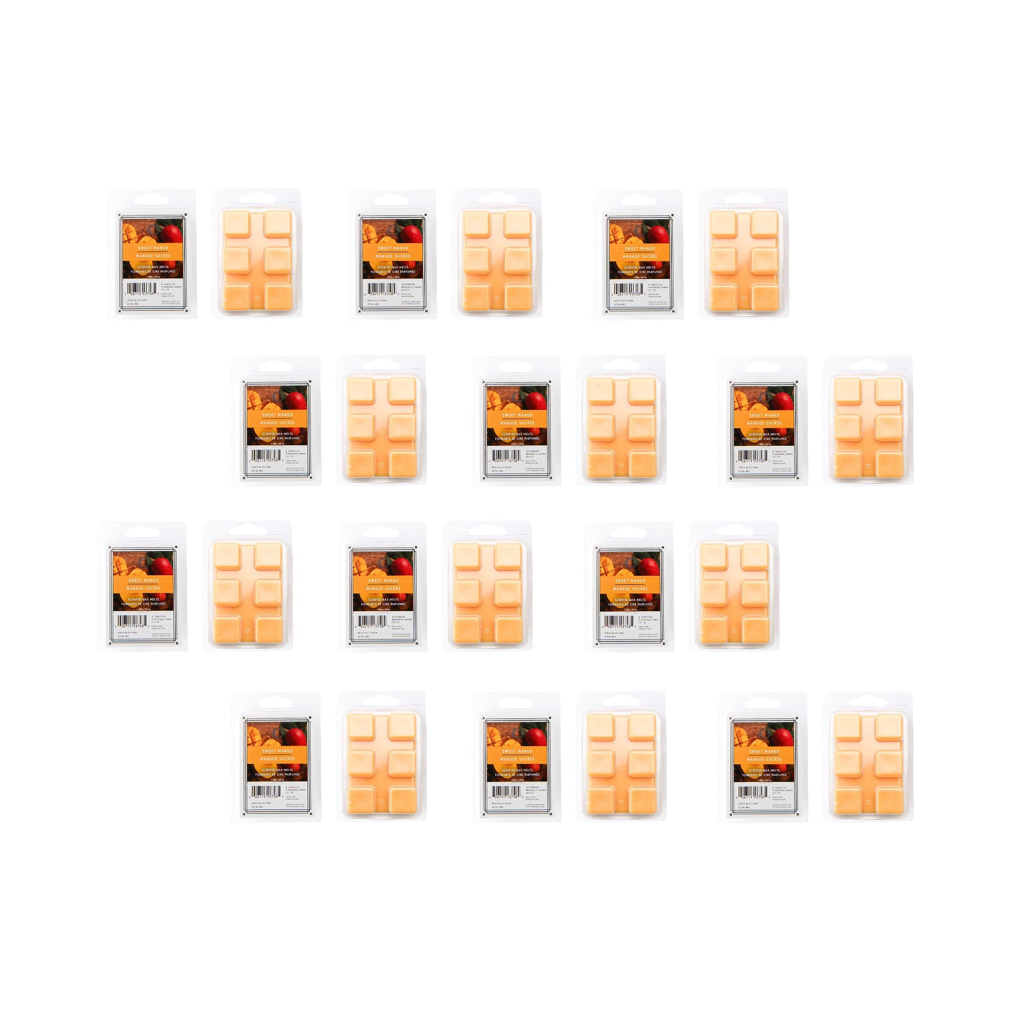 Sweet Mango Scented Wax Melts, Set of 12, Home Fragrance, Aromatherapy