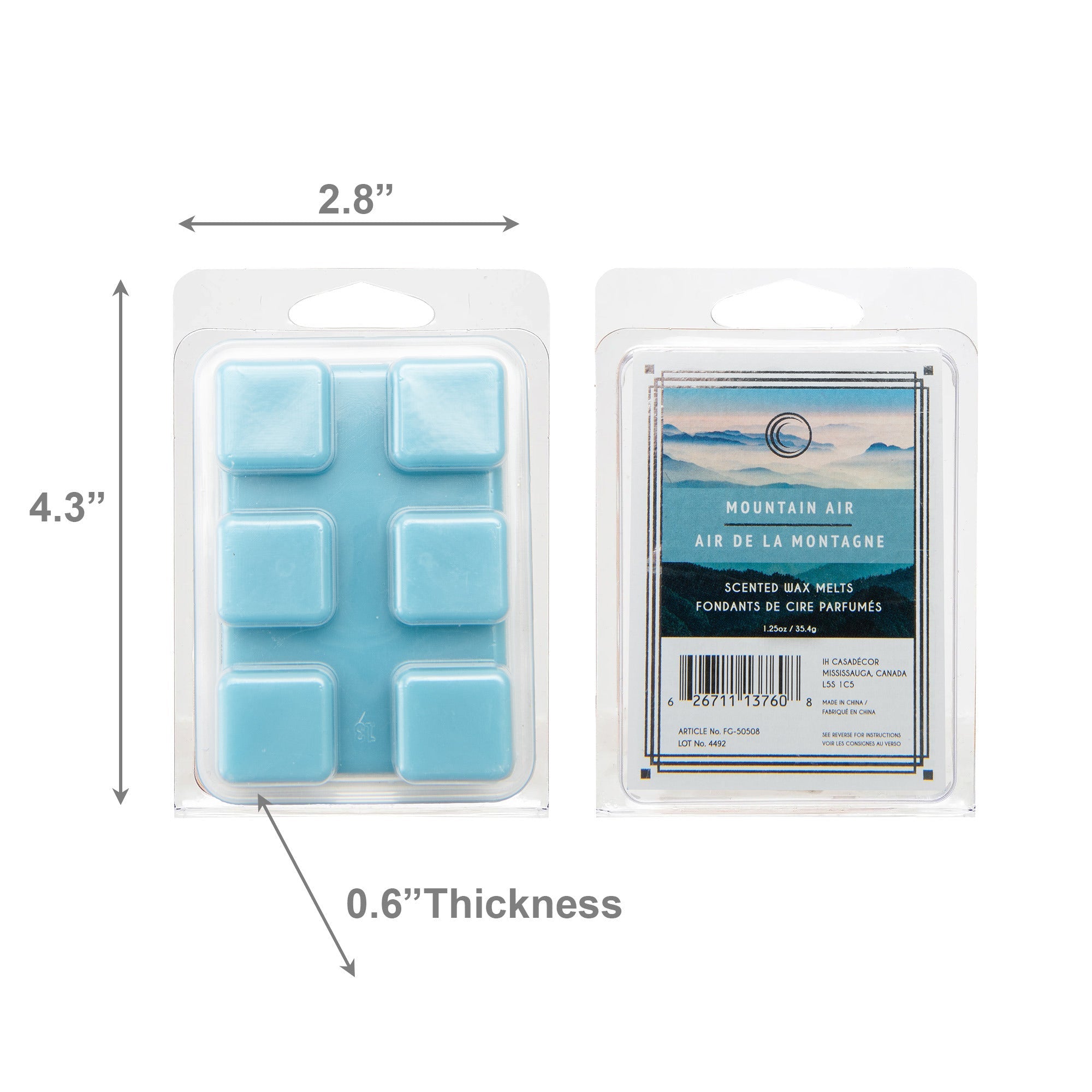 Mountain Air Scented Wax Melts, Set of 12, Home Fragrance, Aromatherapy