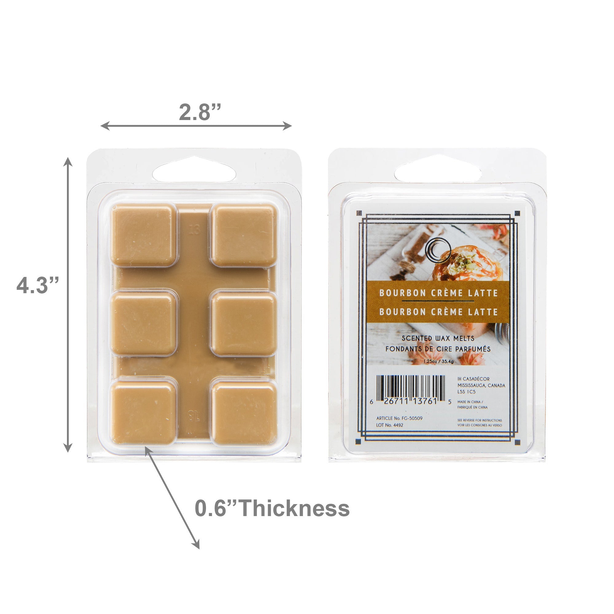 Bourbon Crème Latte Scented Wax Melts, Set of 12, Home Fragrance, Aromatherapy