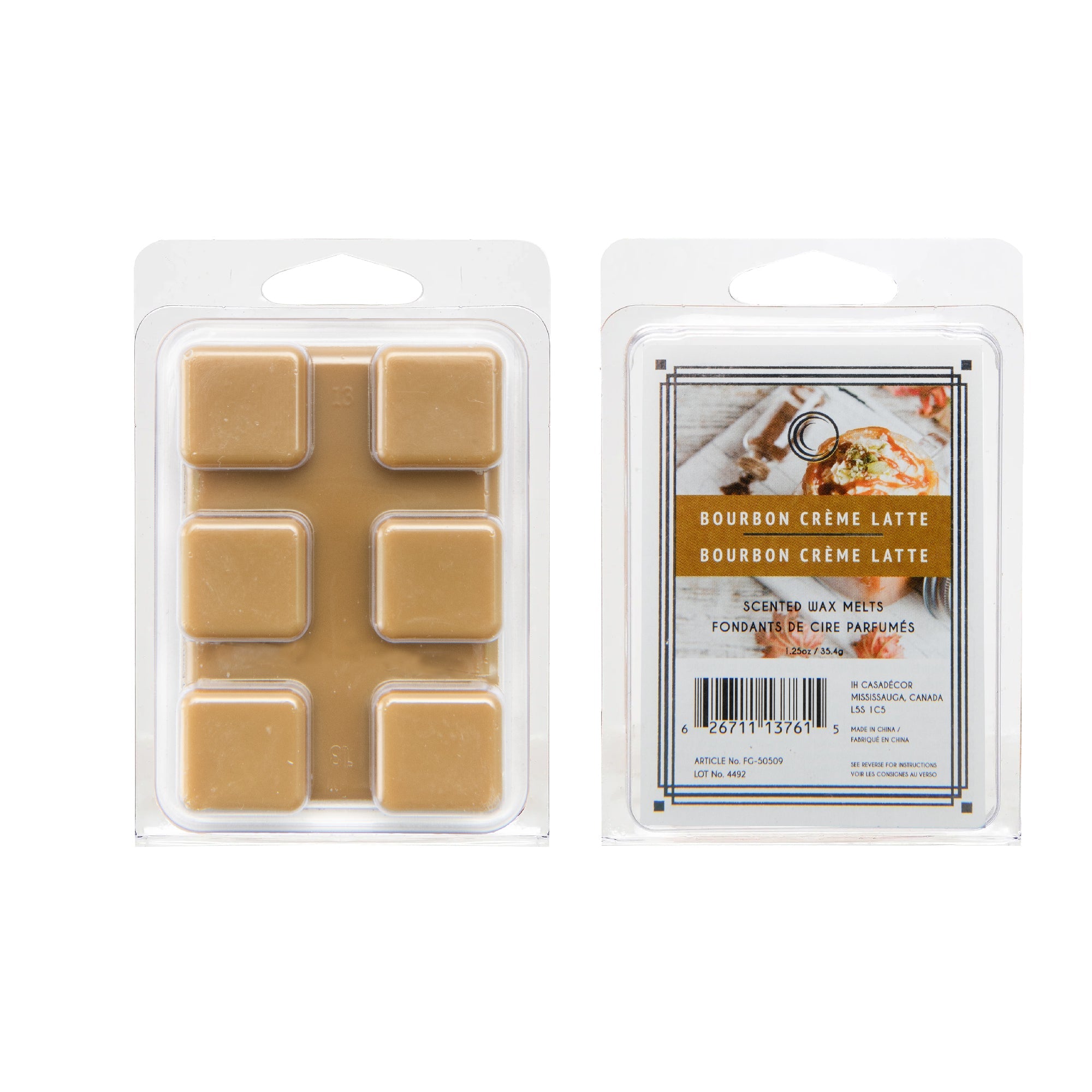 Bourbon Crème Latte Scented Wax Melts, Set of 12, Home Fragrance, Aromatherapy