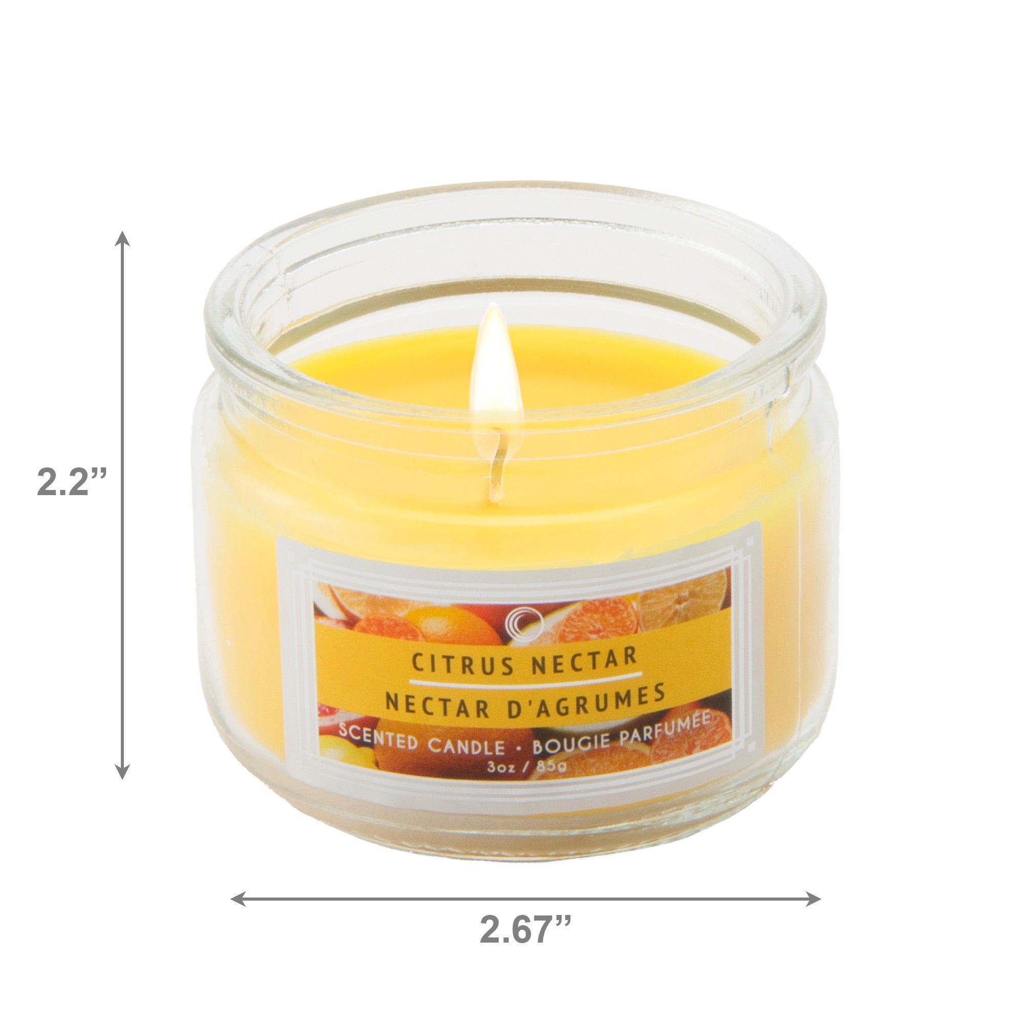 3 Ozs Scented Glass Jar Citrus Nectar - Set of 4