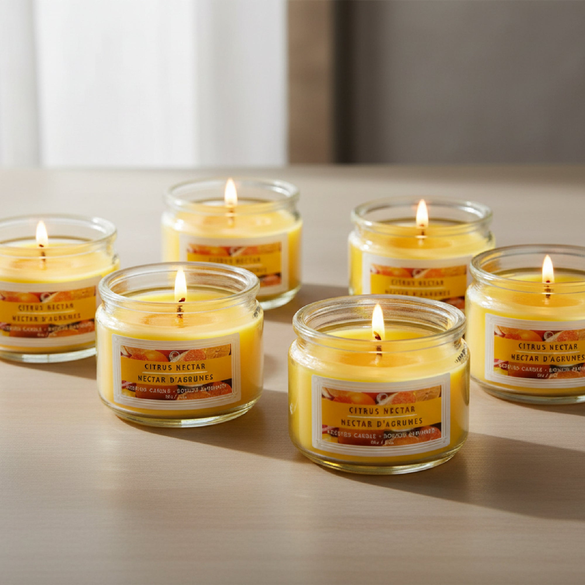 3 Ounces Scented Glass Jar Citrus Nectar - Set of 4