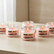 3 Ounce Scented Glass Jar Candle with Tropical Bali Guava & Peach Aroma - Set of 4