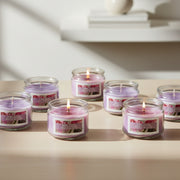 3 Ounce Scented Glass Jar Candle Infused with Floral Berry Petals Scent - Set of 4