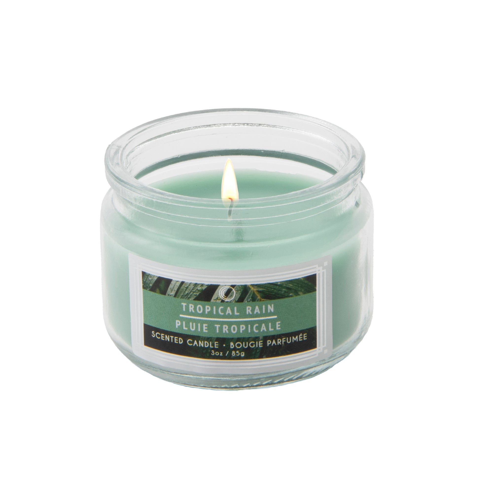 3 Oz Scented Glass Jar Candle with Refreshing Tropical Rain Fragrance - Set of 4