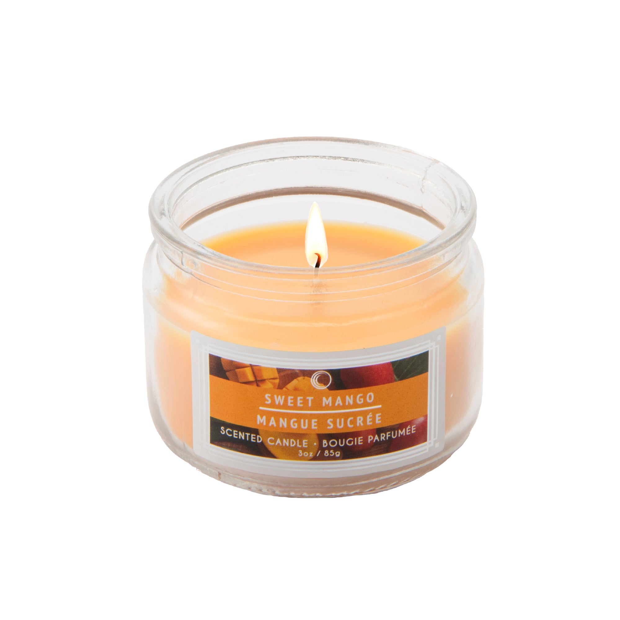 3 Oz Scented Glass Jar Candle Featuring Sweet Mango Essence - Set of 4
