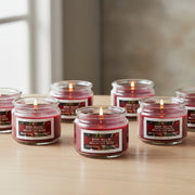 3 Ounce Scented Glass Jar Candle with Sweet Berry Bellini Aroma - Set of 4