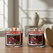 14 Ounce 3-Wick Jar Candle with Lid Featuring Sweet Berry Bellini Fragrance - Set of 2
