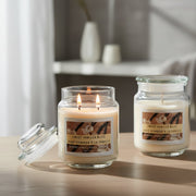 18 Ounce Scented Jar Candle with Glass Lid and Warm Sweet Vanilla Bliss Aroma - Set of 2