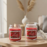 18 Ounce Scented Jar Candle with Glass Lid and Vibrant Raspberry Passion Fragrance - Set of 2