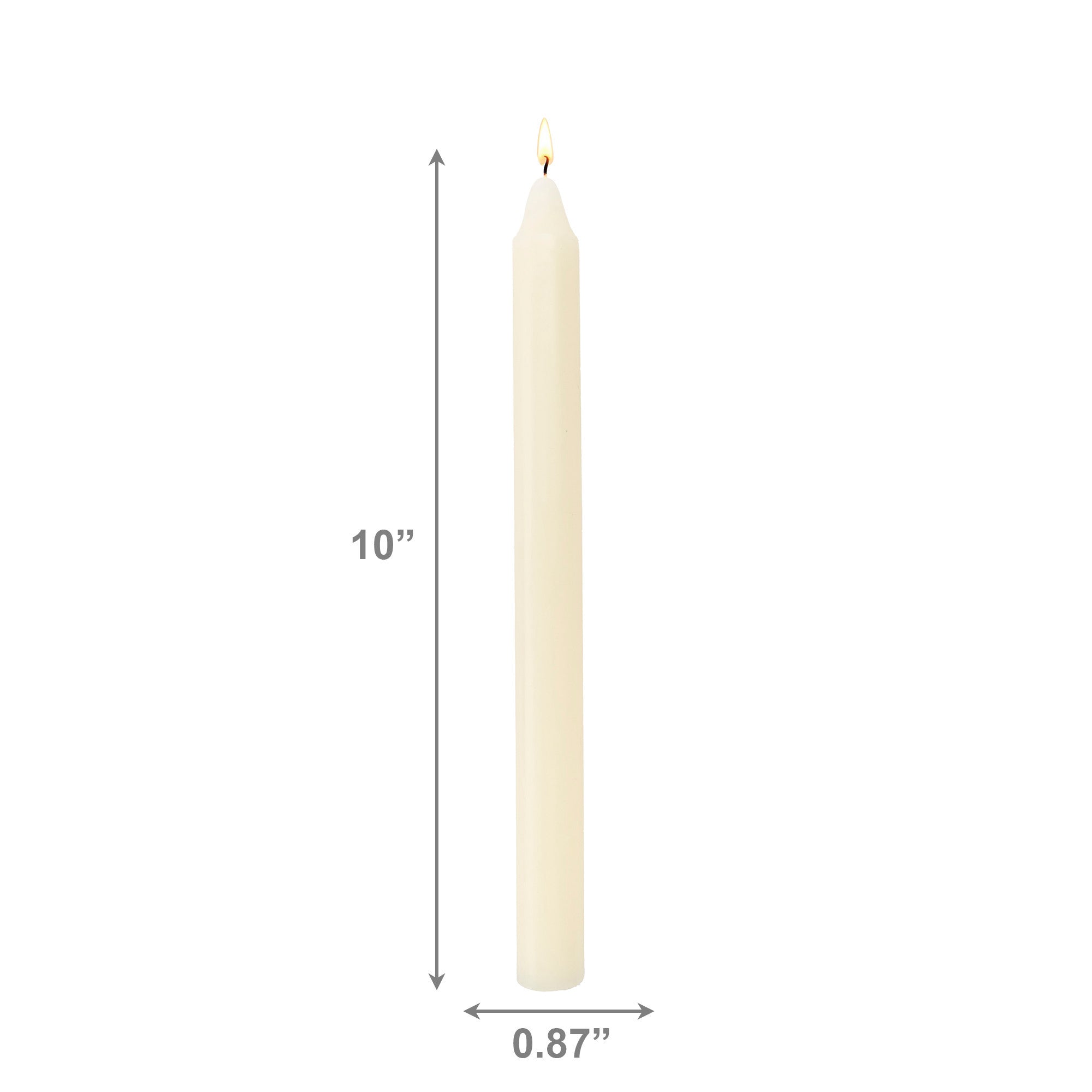 10 Inch Unscented Ivory Column Candle - Pack of 12 for Versatile Use - Set of 12