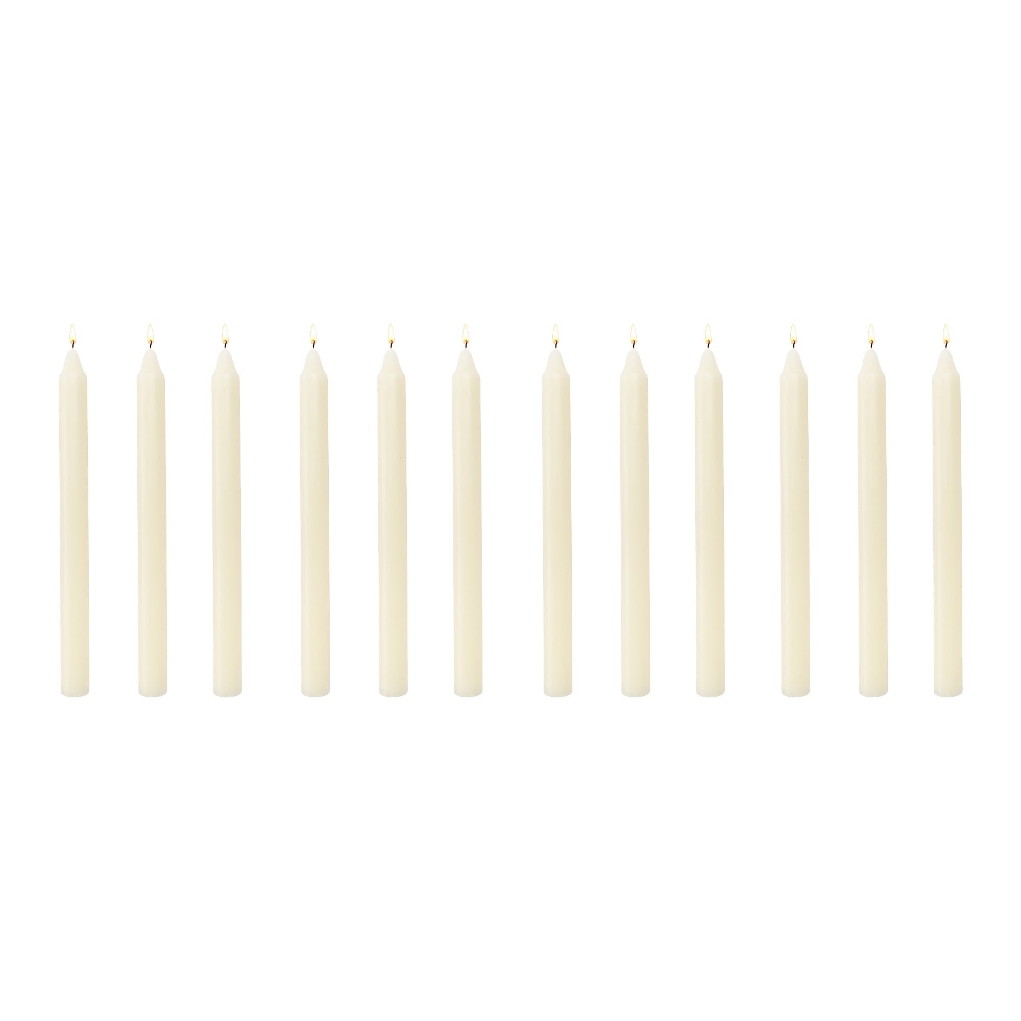 10 Inch Unscented Ivory Column Candle - Pack of 12 for Versatile Use - Set of 12