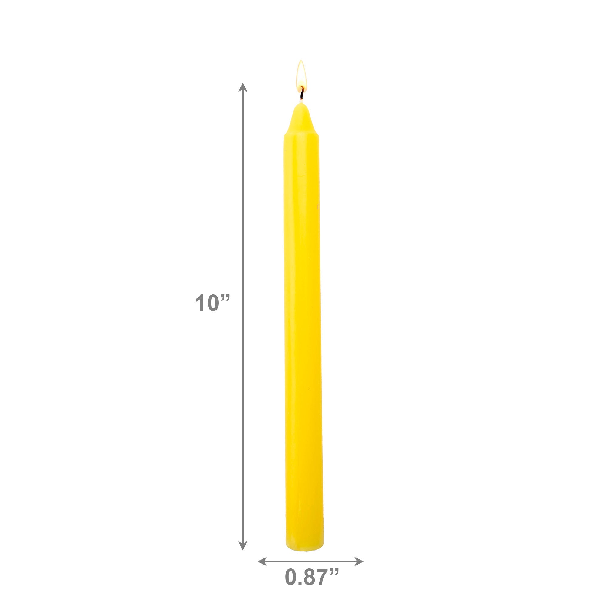 10 Inch Unscented Yellow Column Candle - Pack of 12 for Bright Decor - Set of 12