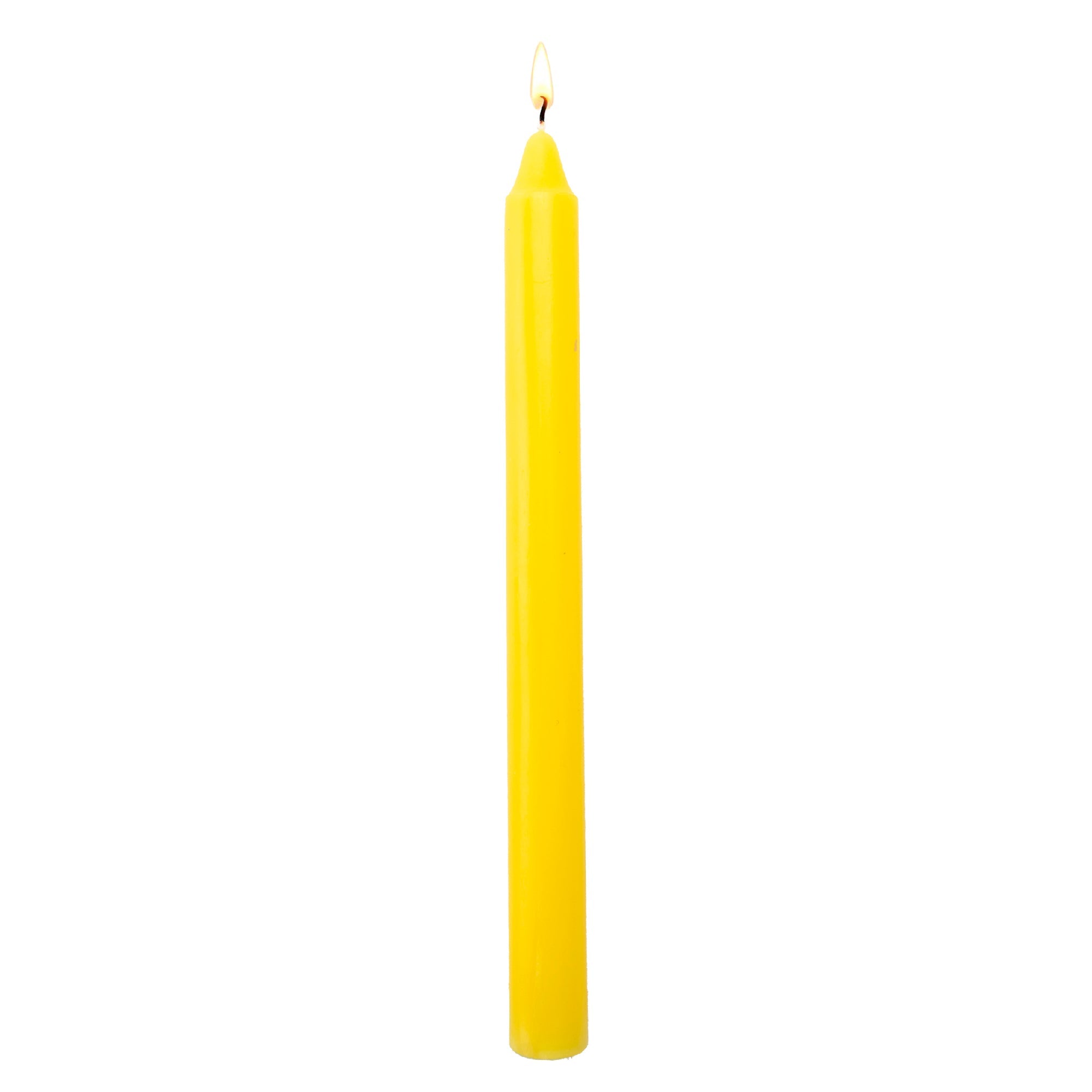 10 Inch Unscented Yellow Column Candle - Pack of 12 for Bright Decor - Set of 12