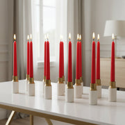 10 Inch Unscented Red Column Candle - Pack of 12 for Classic Ambiance - Set of 12