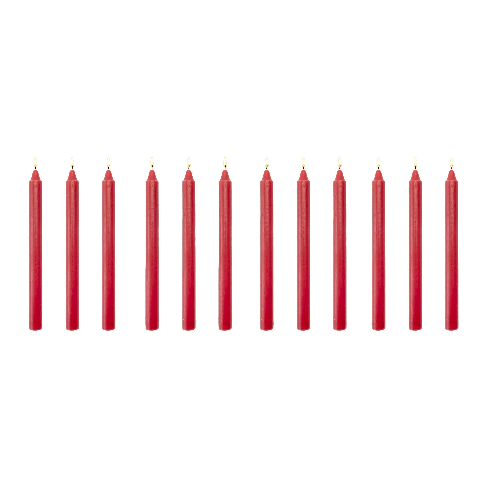 10 Inch Unscented Red Column Candle - Pack of 12 for Classic Ambiance - Set of 12